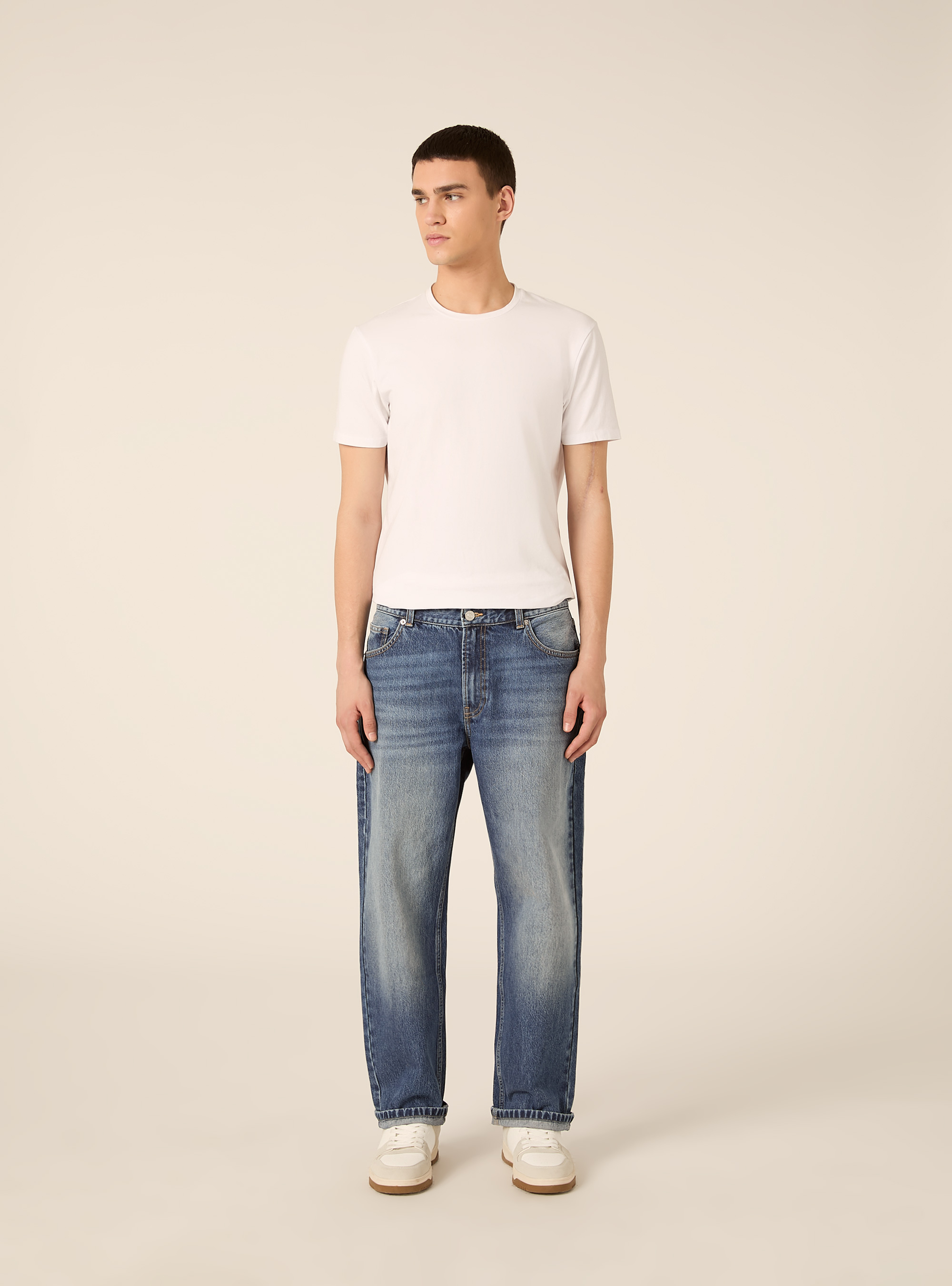 Jeans mit konischer Passform, D003 MEDIUM BLUE