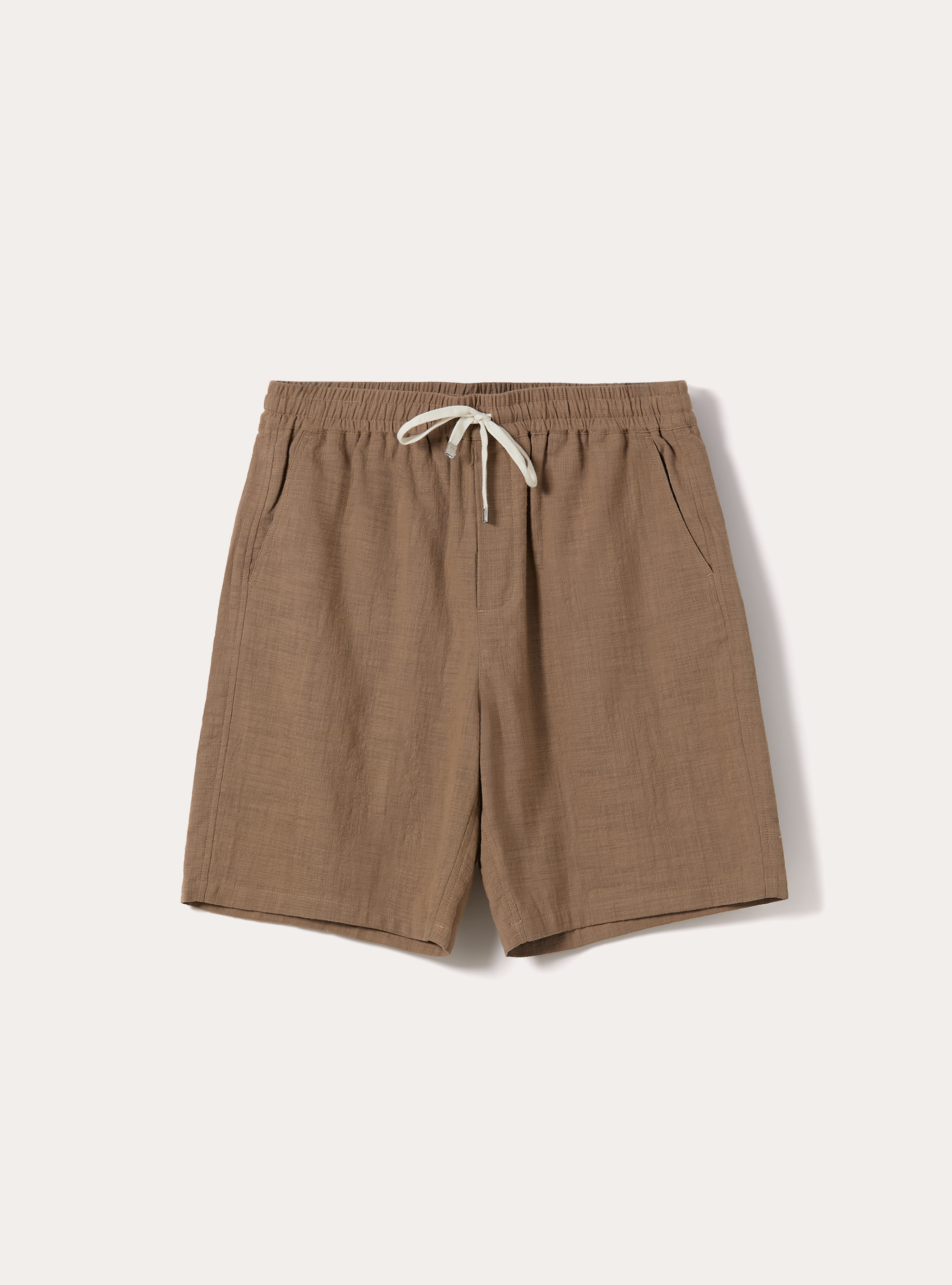 Bermudas de algod&oacute;n con cintura el&aacute;stica, BR2 BROWN MEDIUM