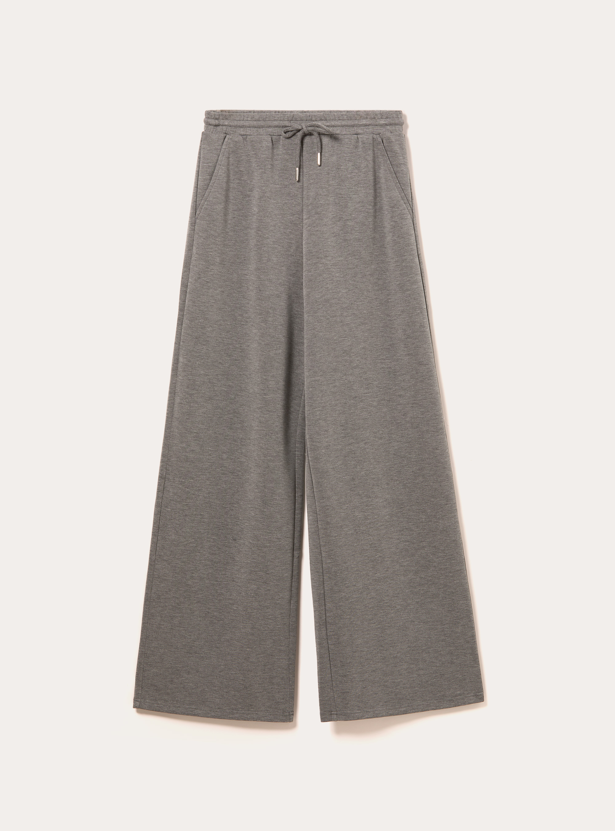 Pantalon jogging large &agrave; toucher doux, MGY1 GREY MEL DARK