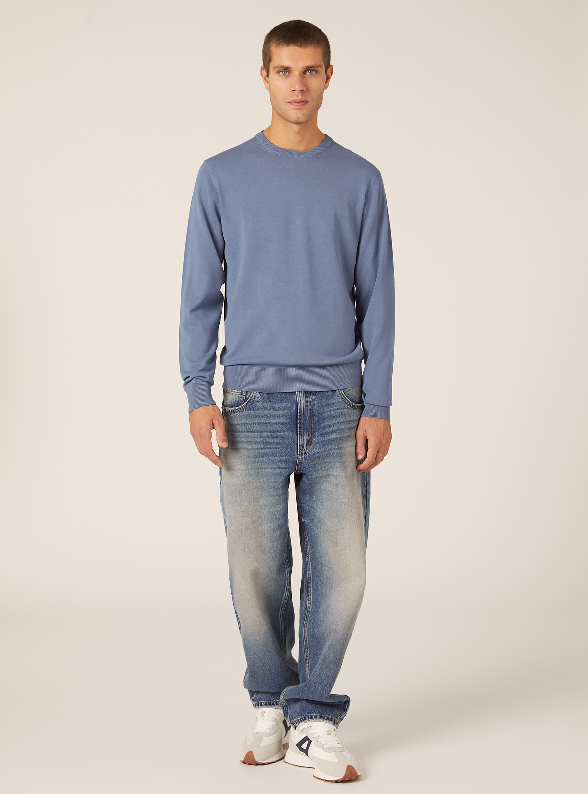 Pull &agrave; col rond en viscose Ecovero, IN2 INDIGO MEDIUM
