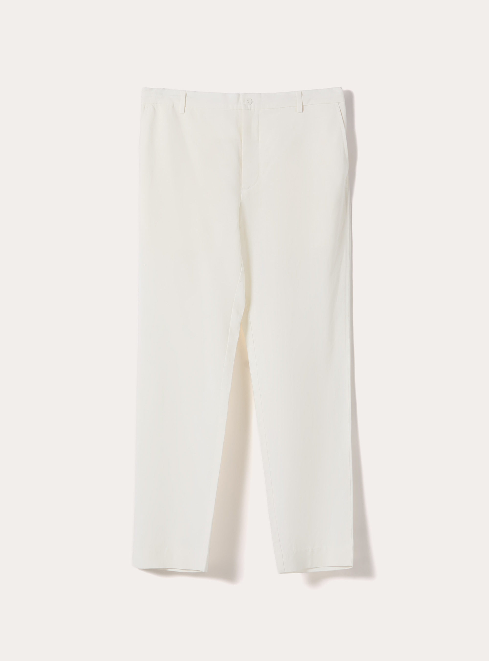 Linen blend chino trousers, WH1 OFF WHITE