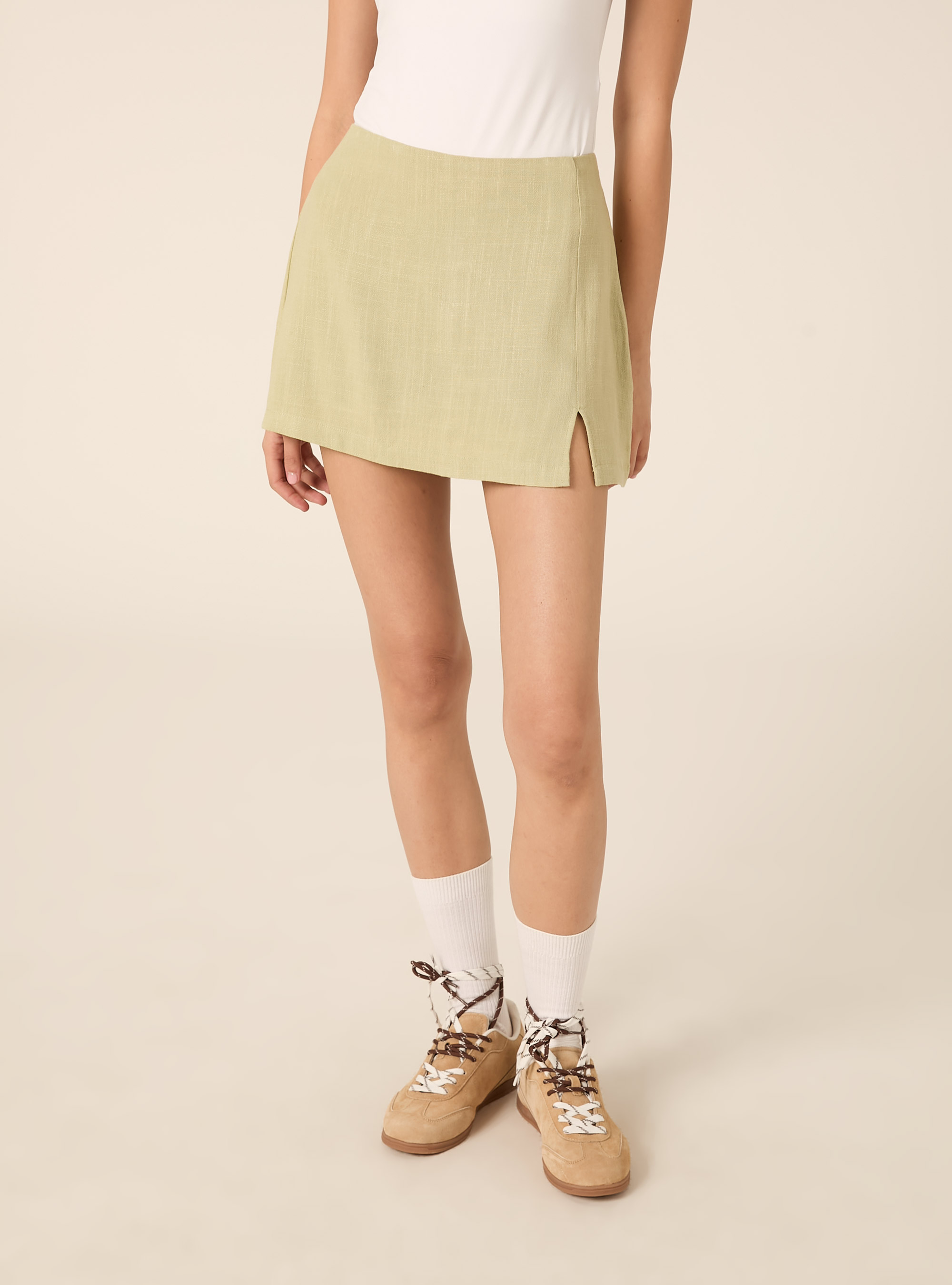 Linen-blend skort, KY3 KAKY LIGHT