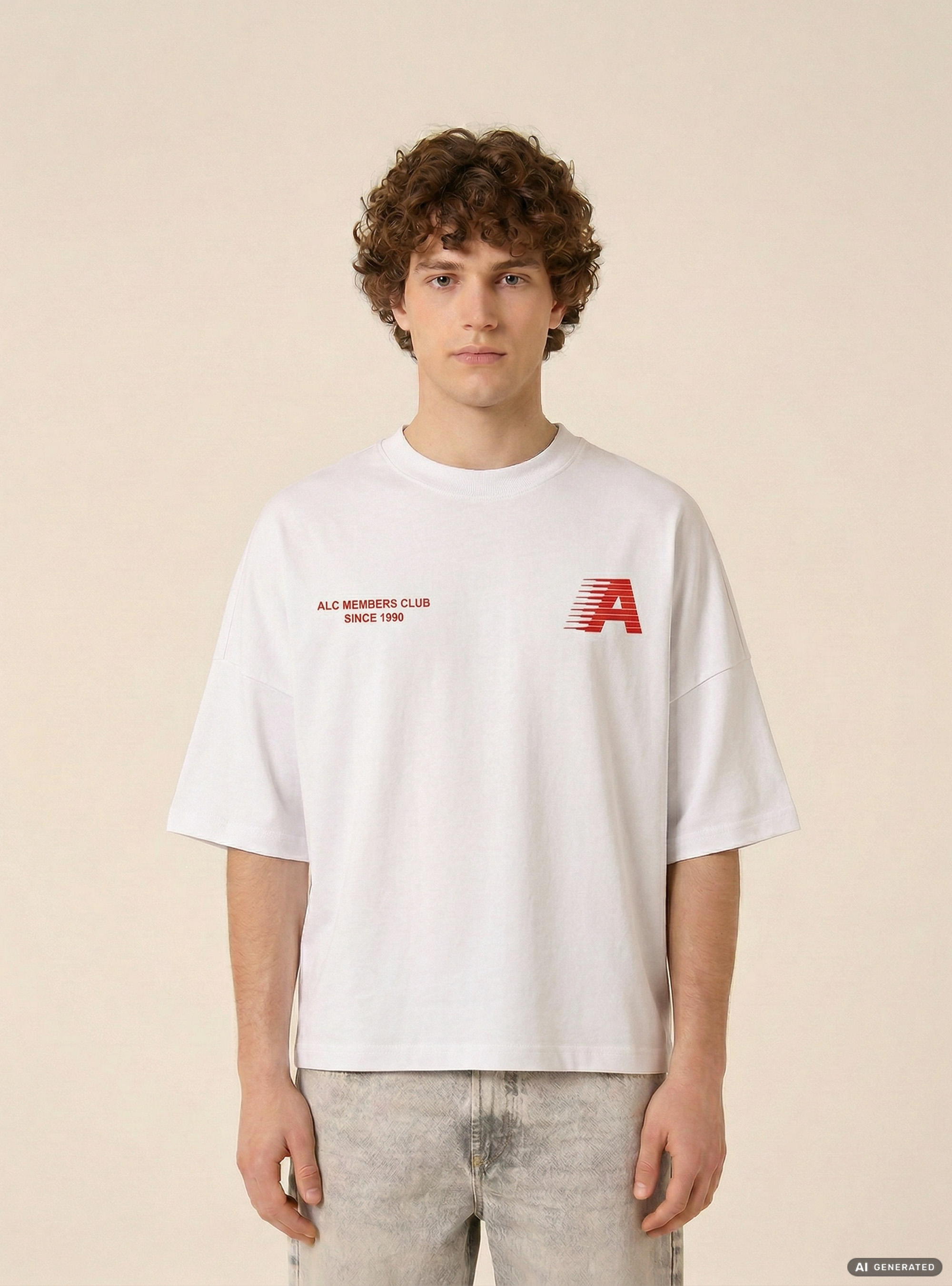 Boxy-fit printed T-shirt, WH1 OFF WHITE