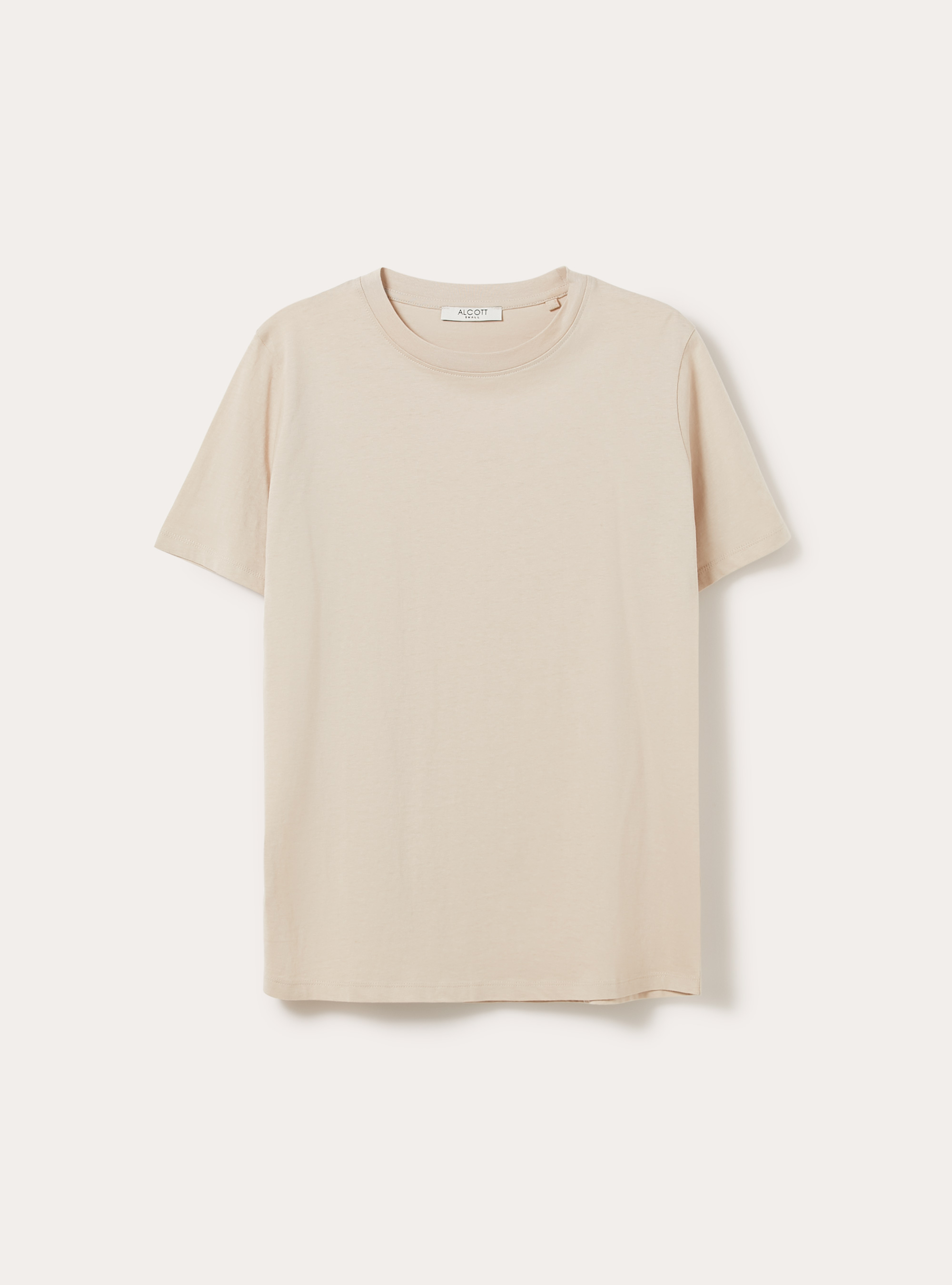 Camiseta de cuello redondo de algod&oacute;n, BG2 BEIGE MEDIUM