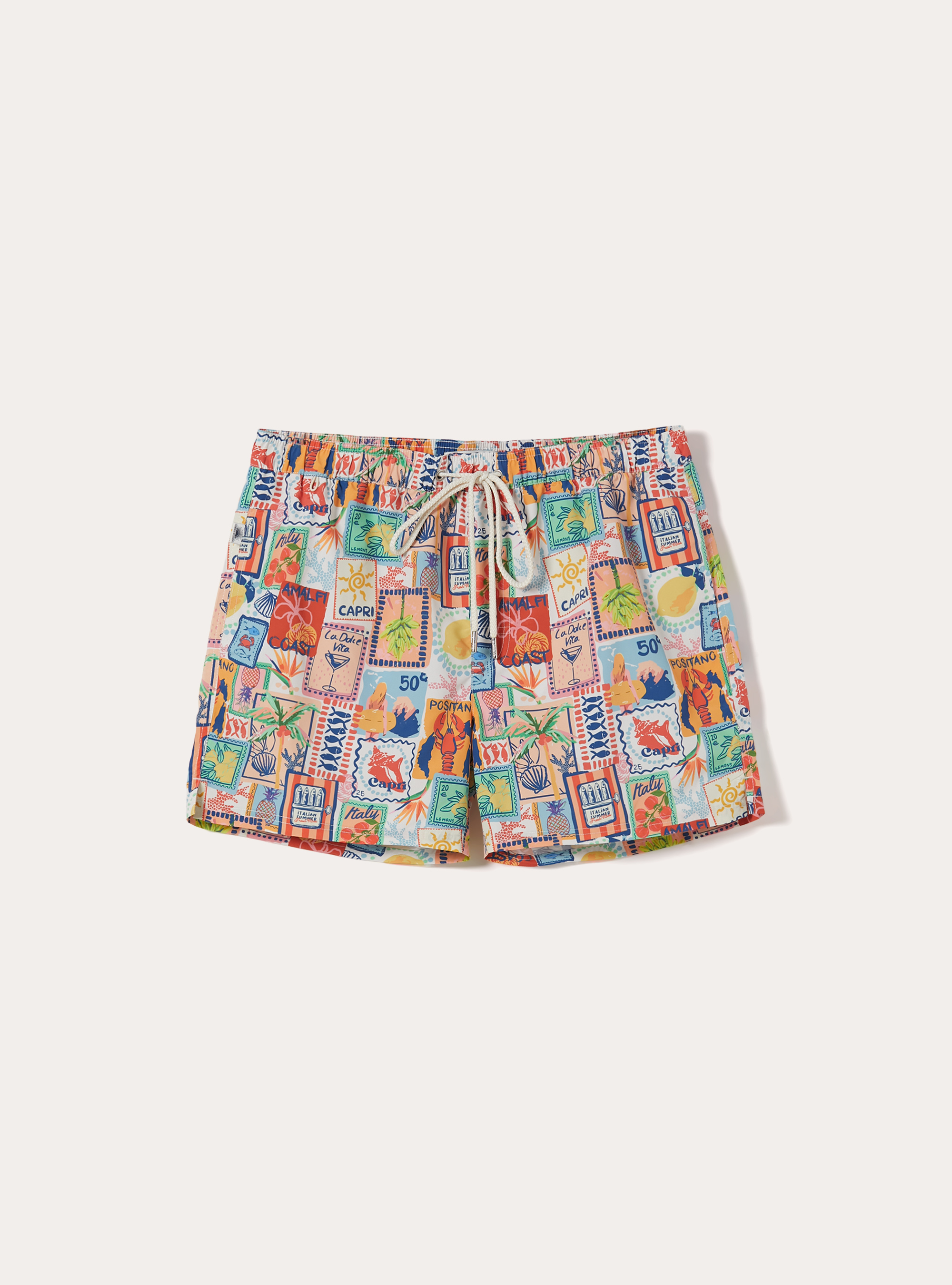 Short de Bain Imprim&eacute; Timbres Vintage, YE2 YELLOW MEDIUM