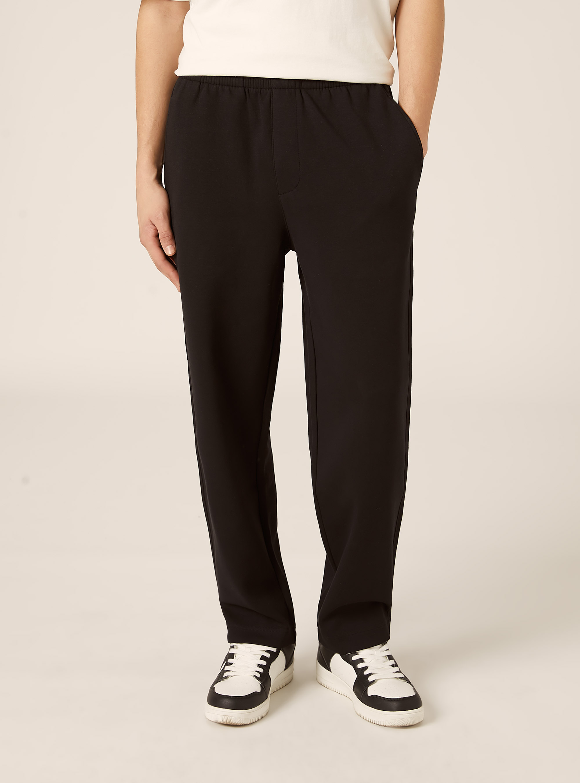 Soft touch technical jogger pants, BK1 BLACK