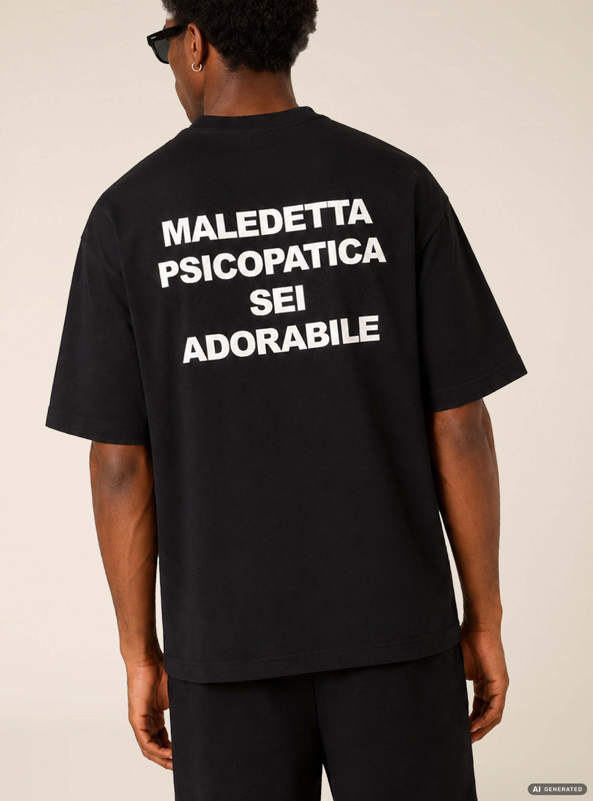Lettering Print T-Shirt, BK1 BLACK