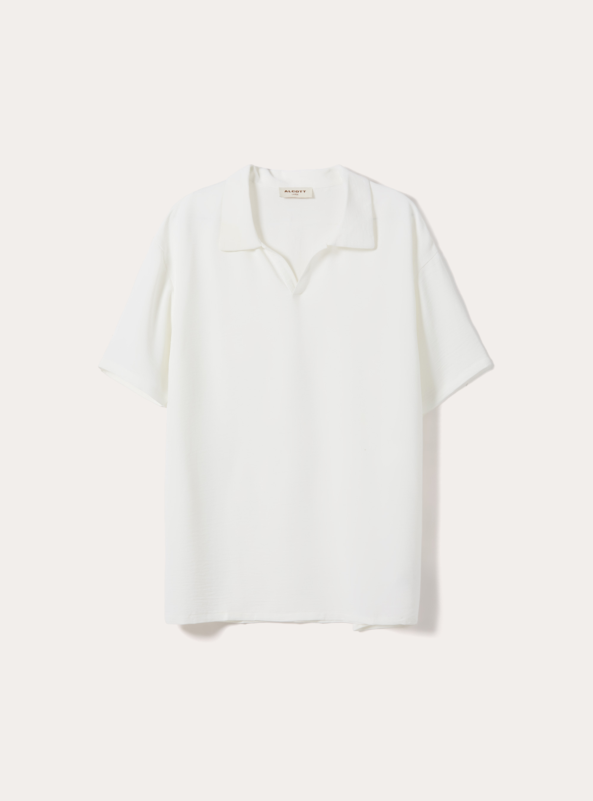Basic crepe polo shirt, WH2 WHITE