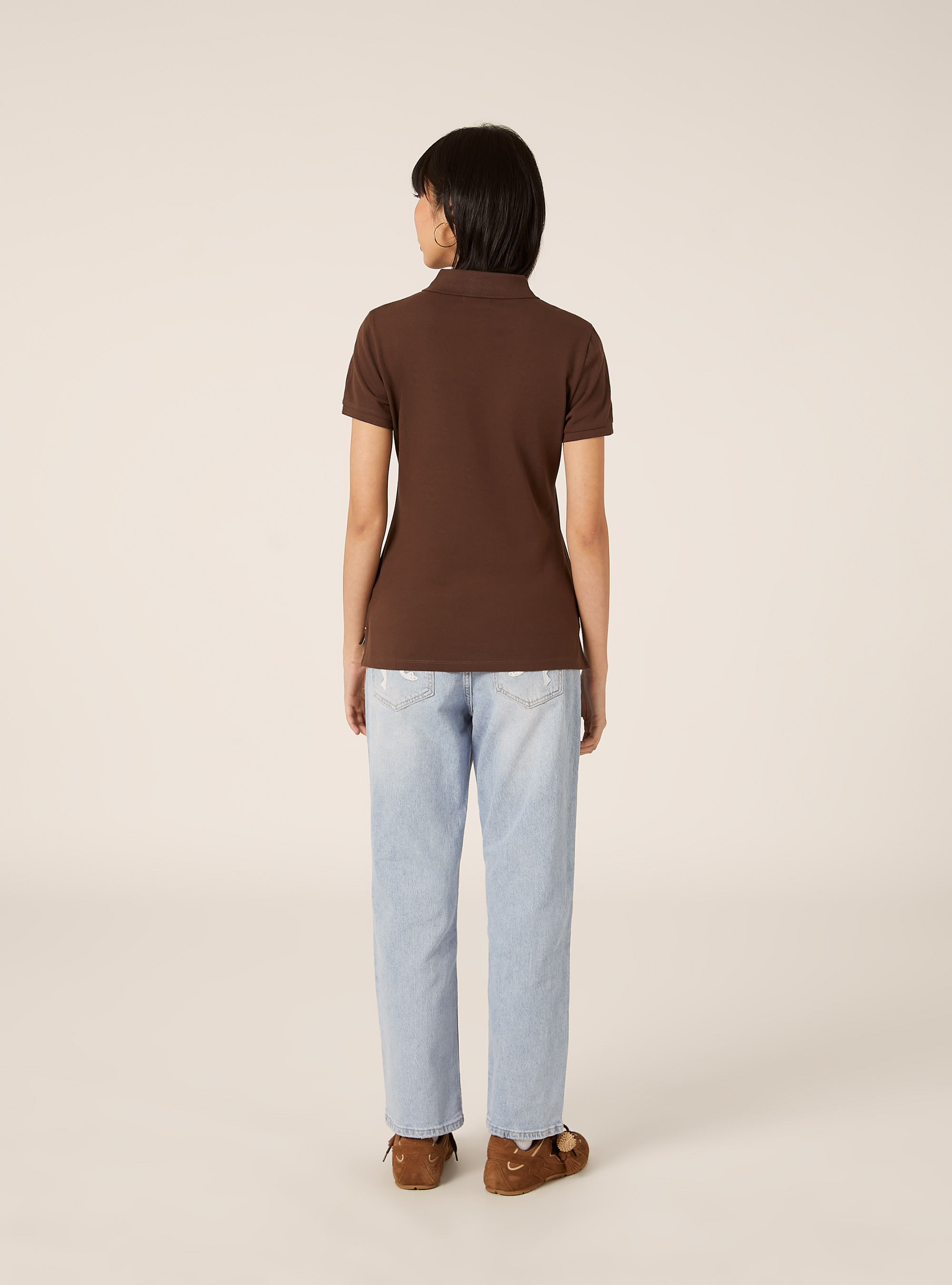 Slim Fit Polo Shirt with Embroidered Logo, BR2 BROWN MEDIUM