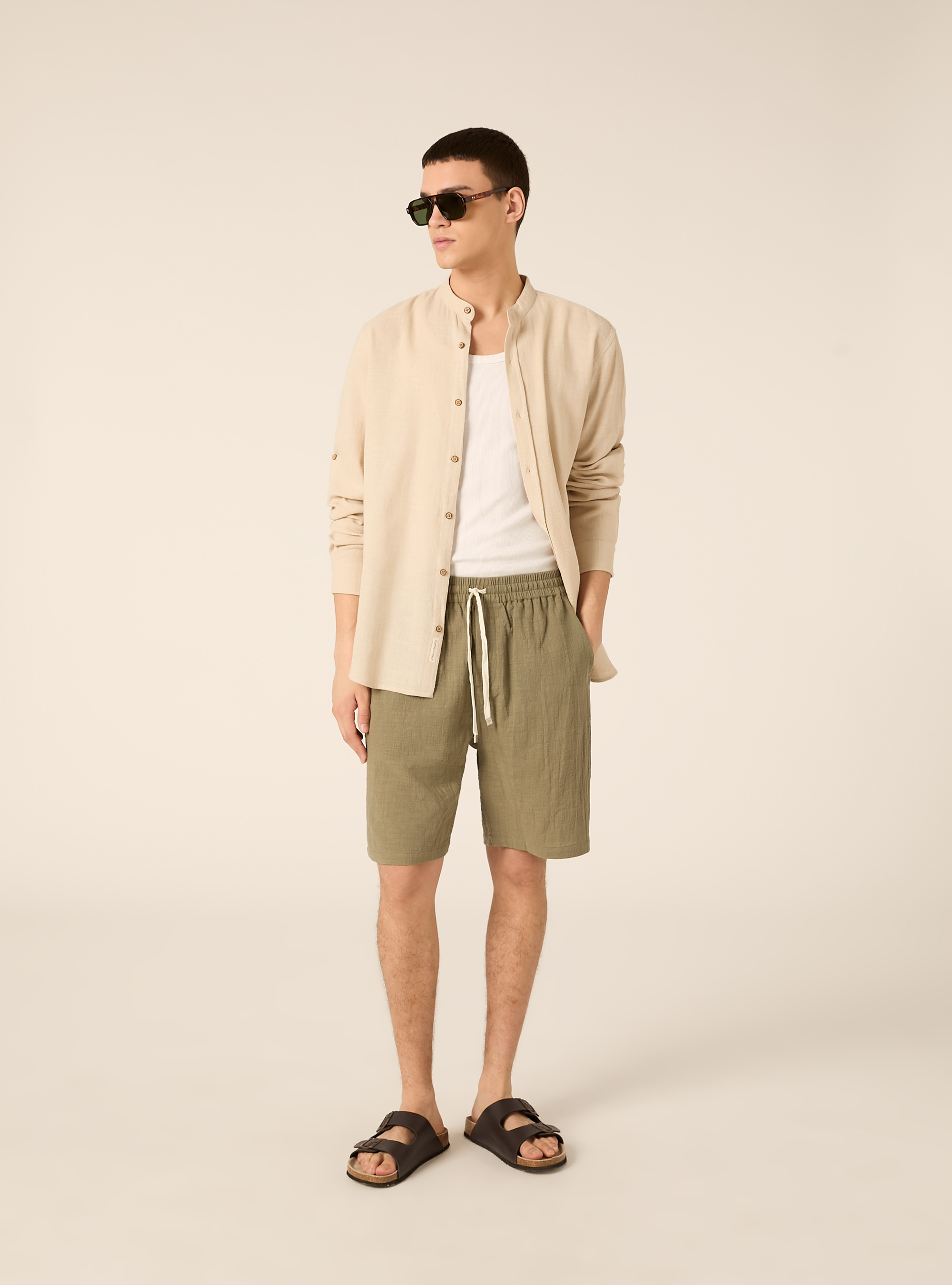 Bermuda en coton avec taille &eacute;lastique, KY2 KAKY MEDIUM