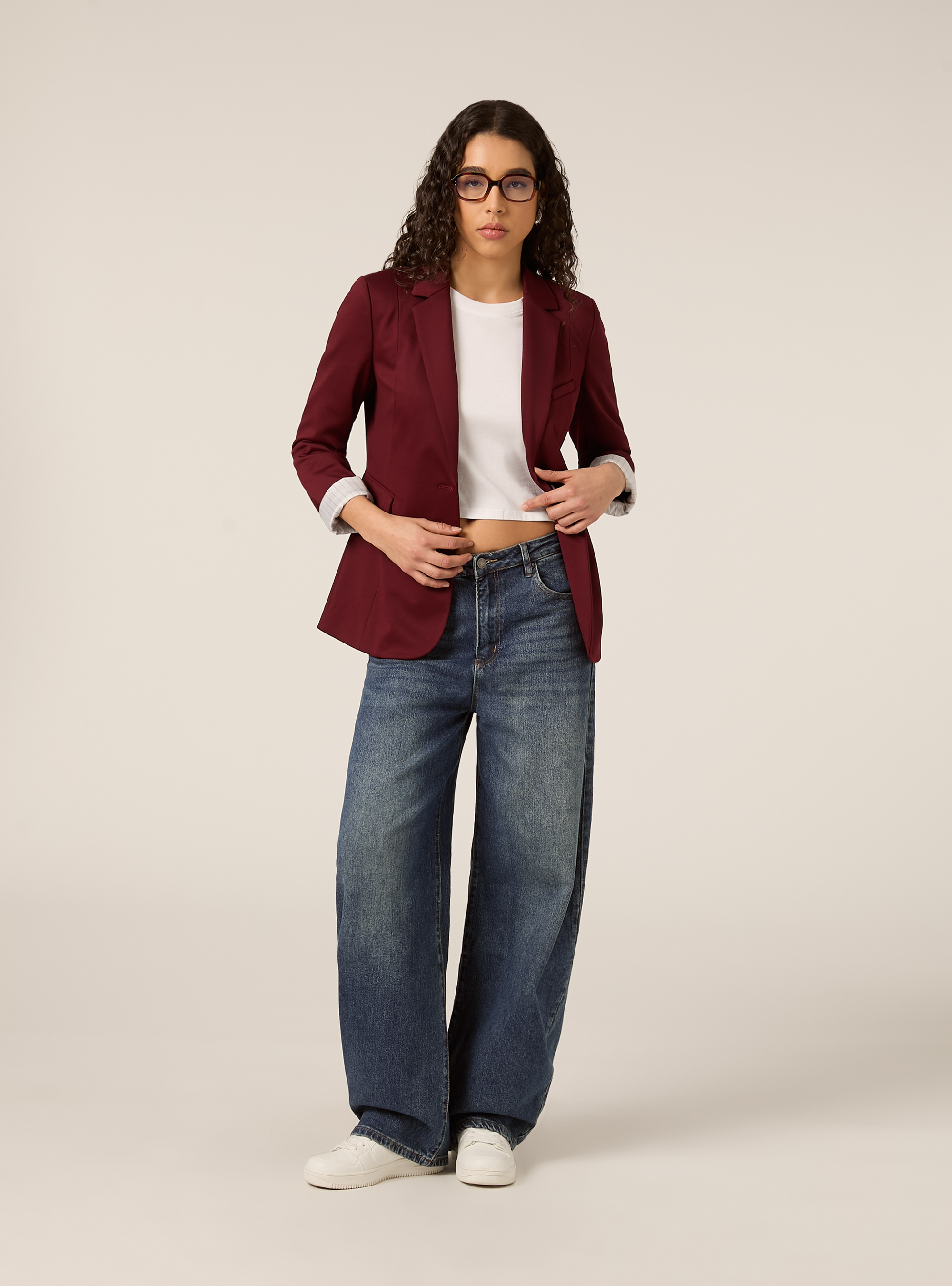 Blazer de jersey, BO1 BORDEAUX DARK