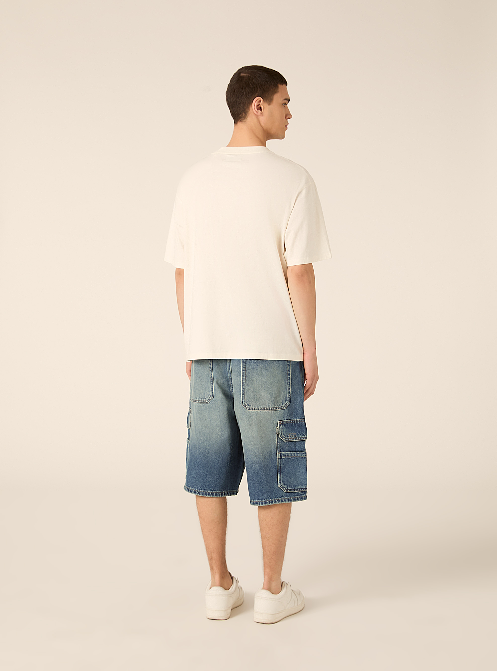Bermudas cargo de denim, D006 AZURE