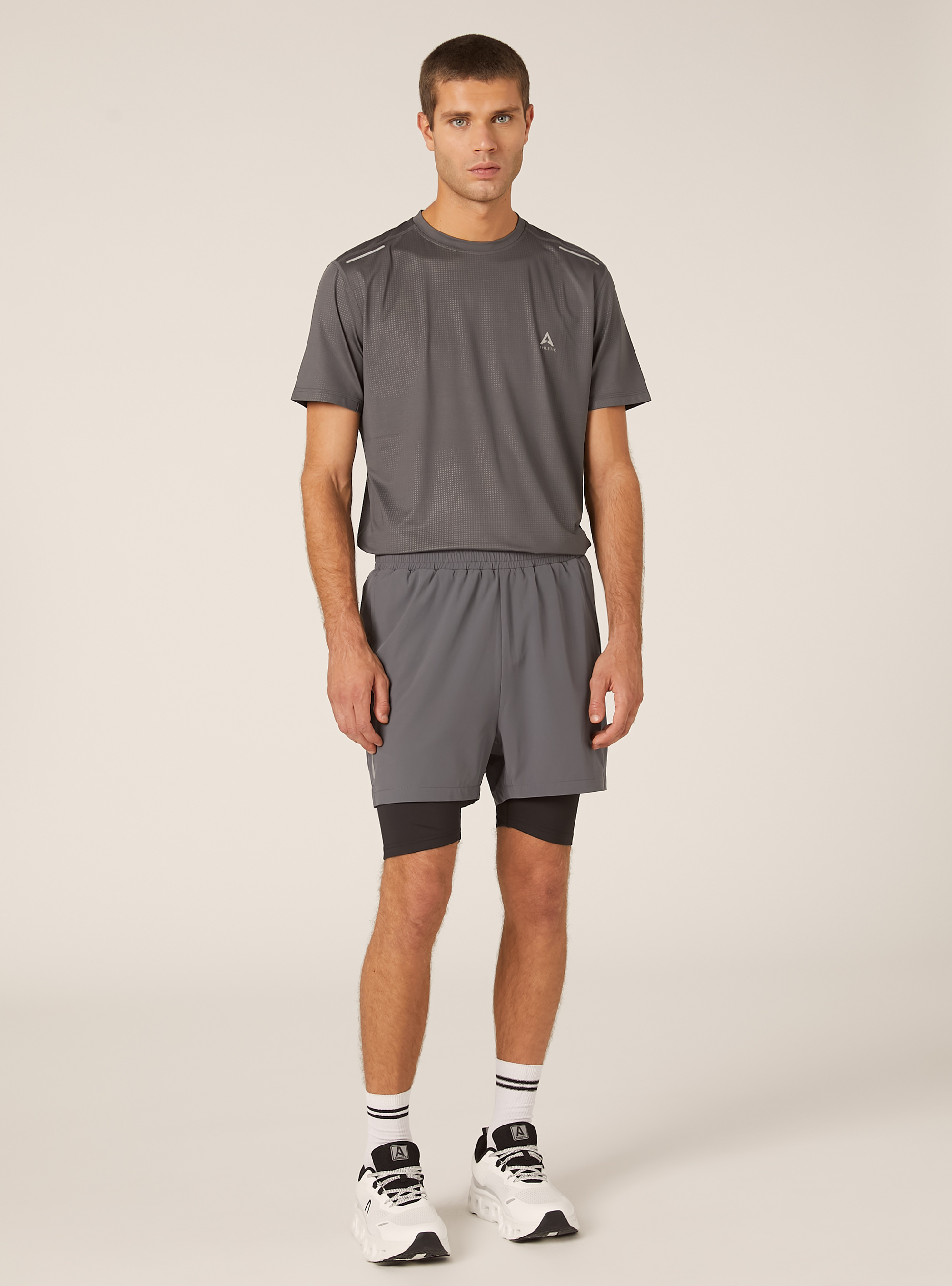 Bermuda con culotte Athletic capsule, GRIGIO SCURO