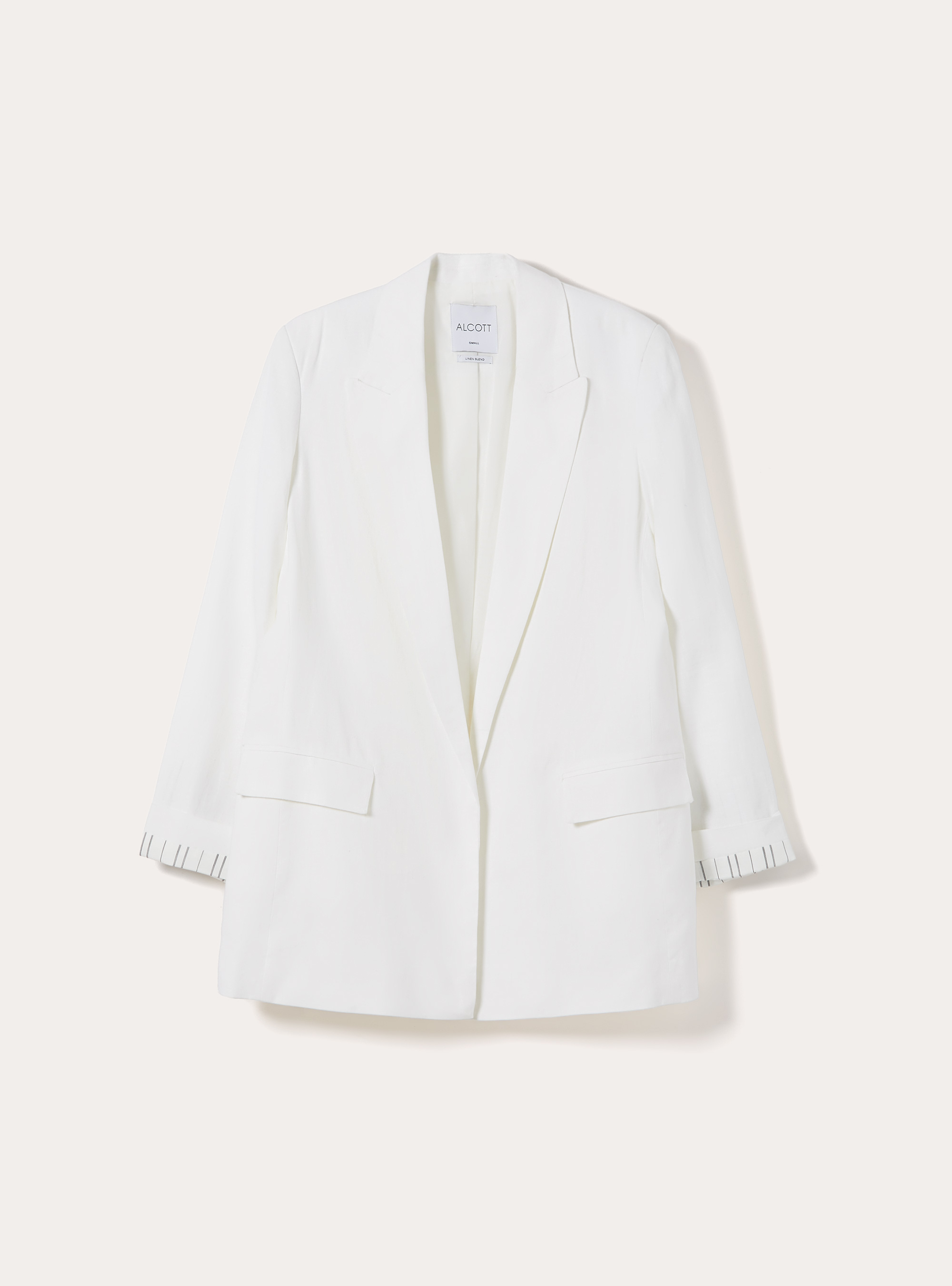 Open Linen Blend Blazer, WH2 WHITE
