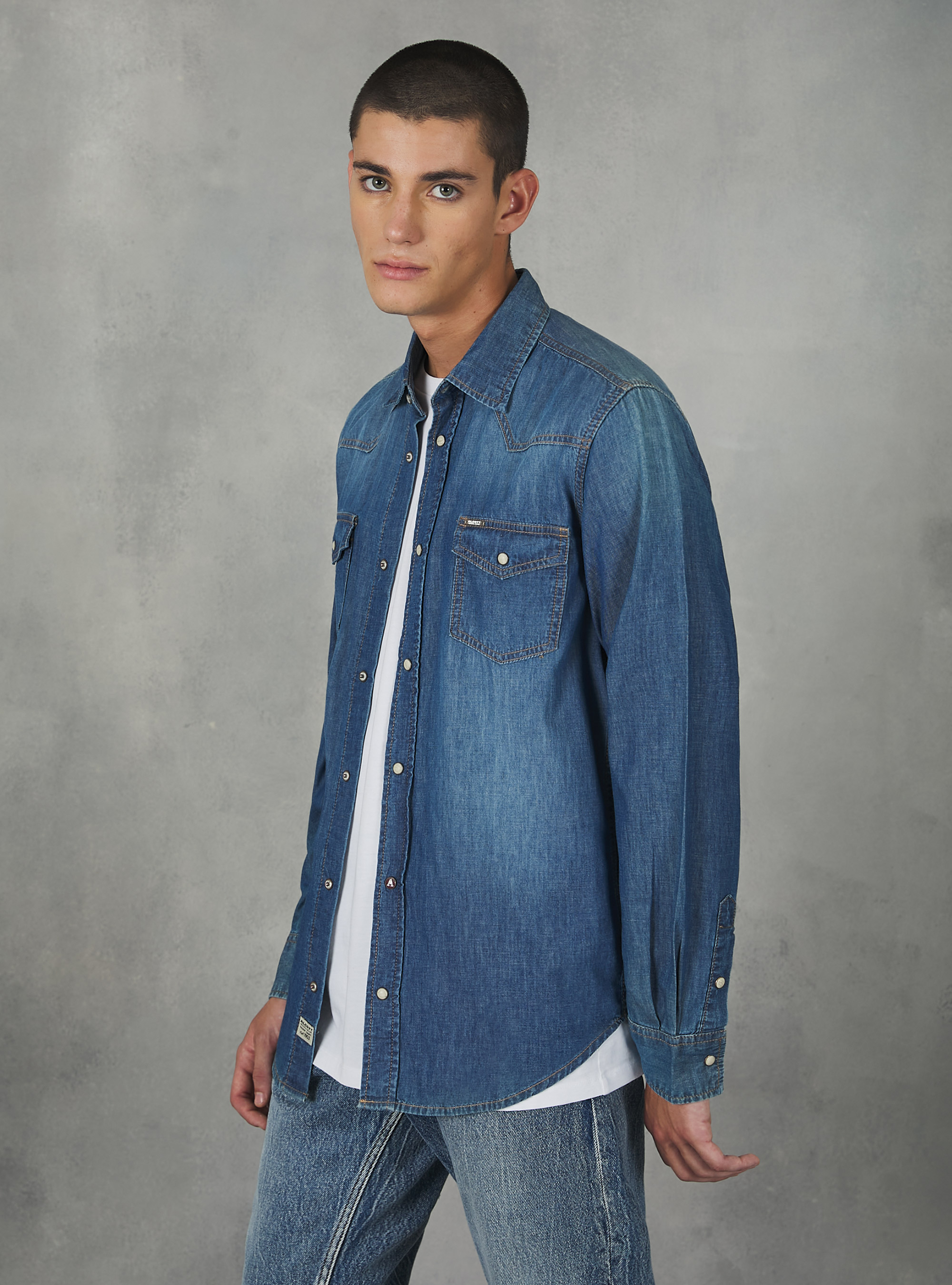 Camicia in denim, BLU