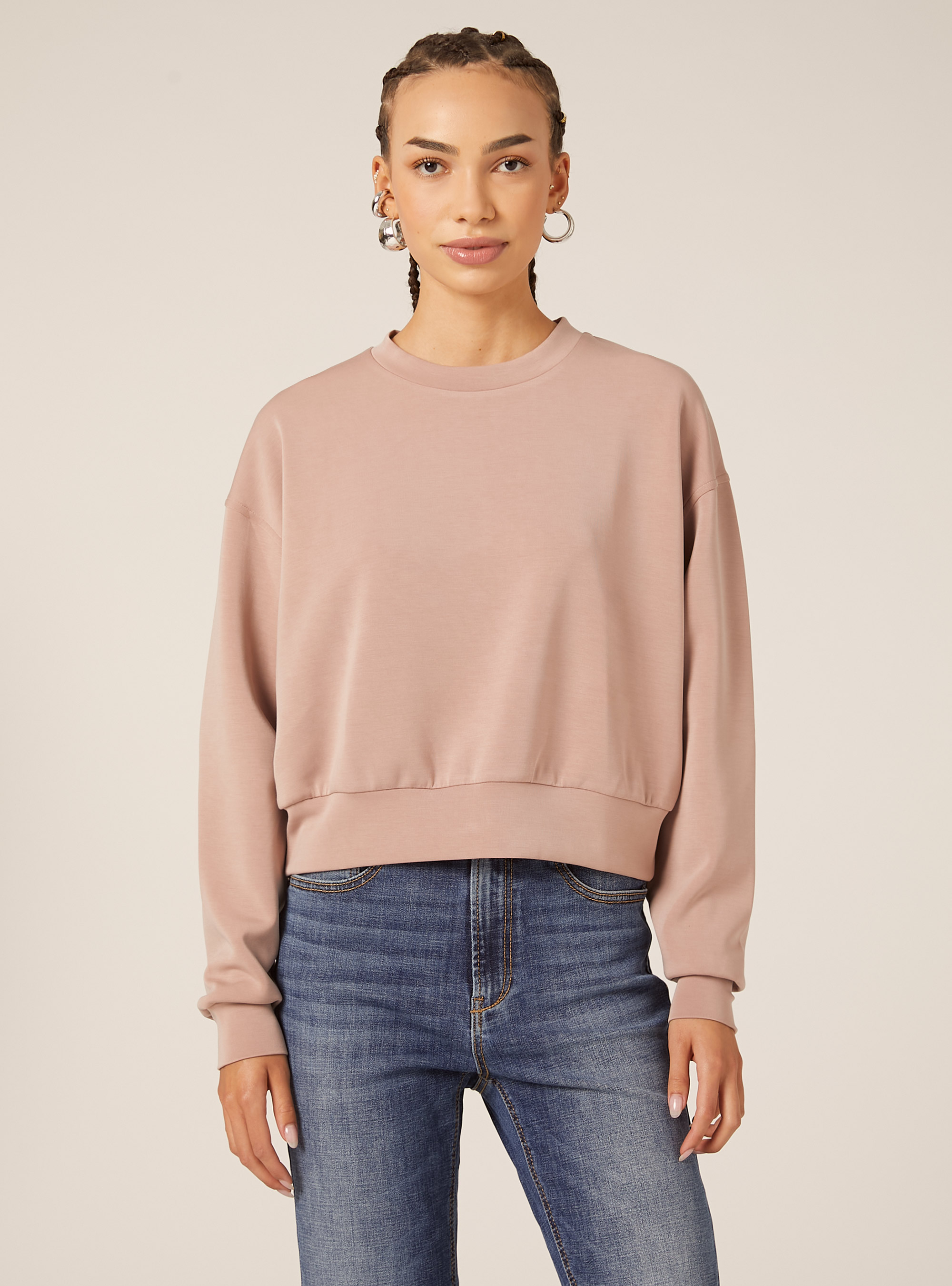 Sweat-shirt doux au toucher, PK2 PINK MEDIUM