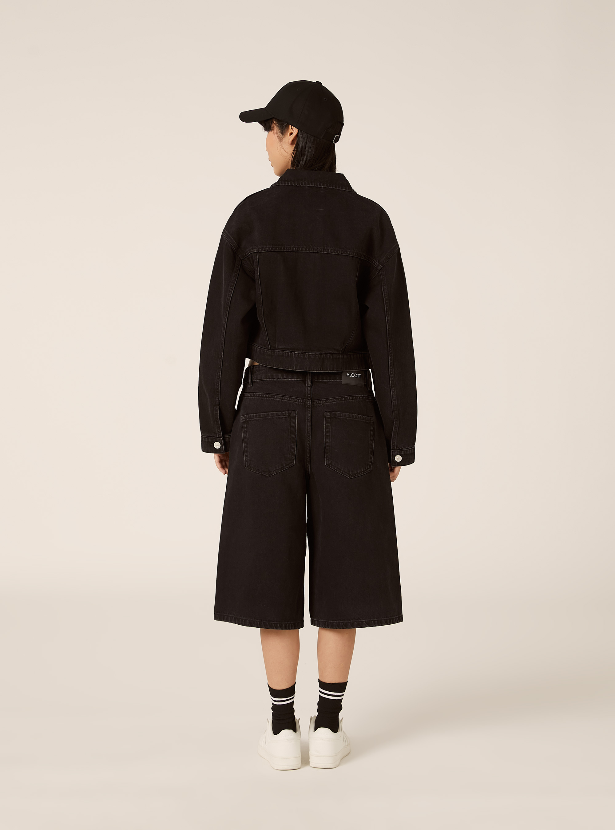 Bermudas jorts en denim de color, BK1 BLACK