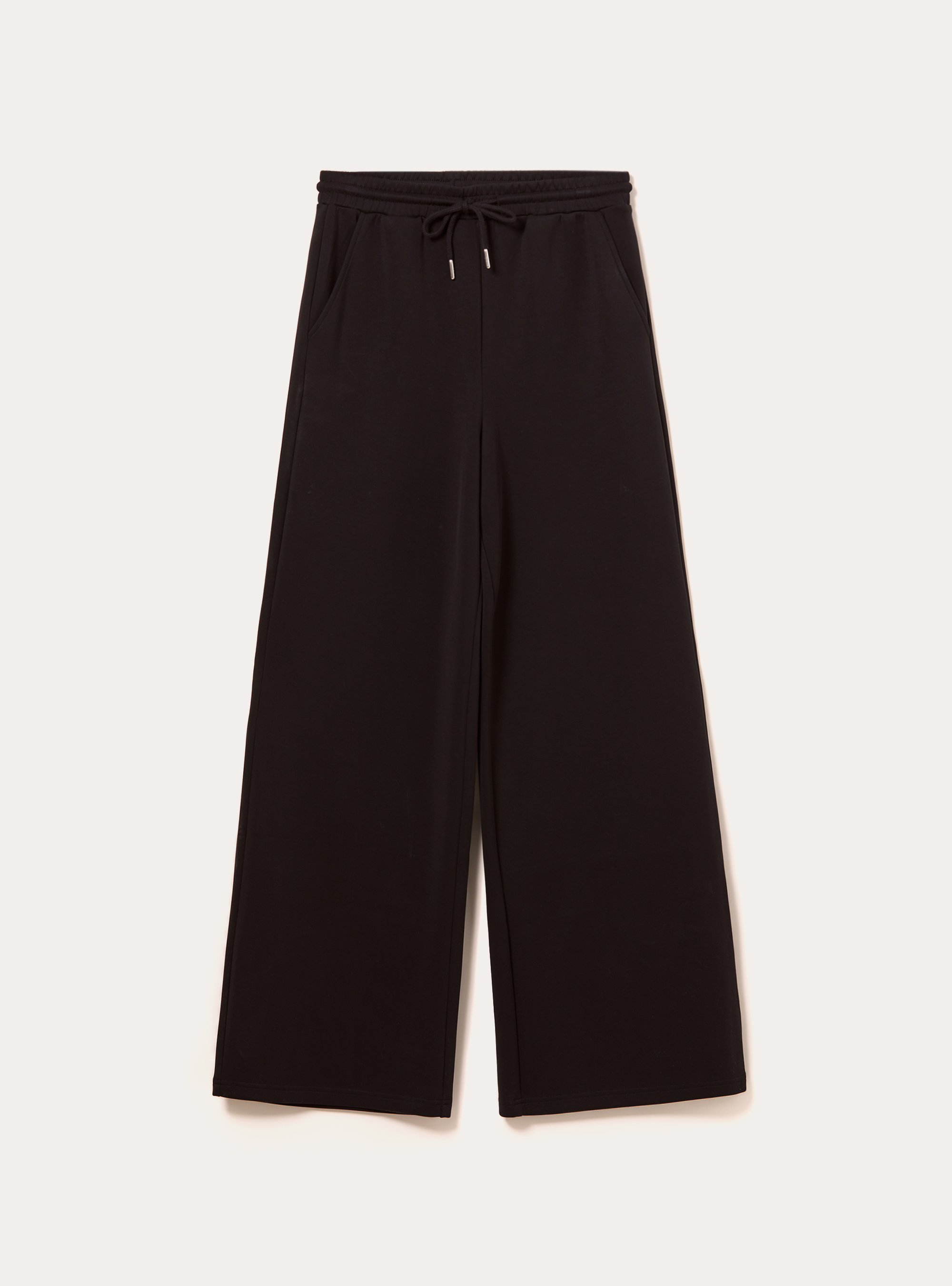Pantalon jogging large &agrave; toucher doux, BK1 BLACK