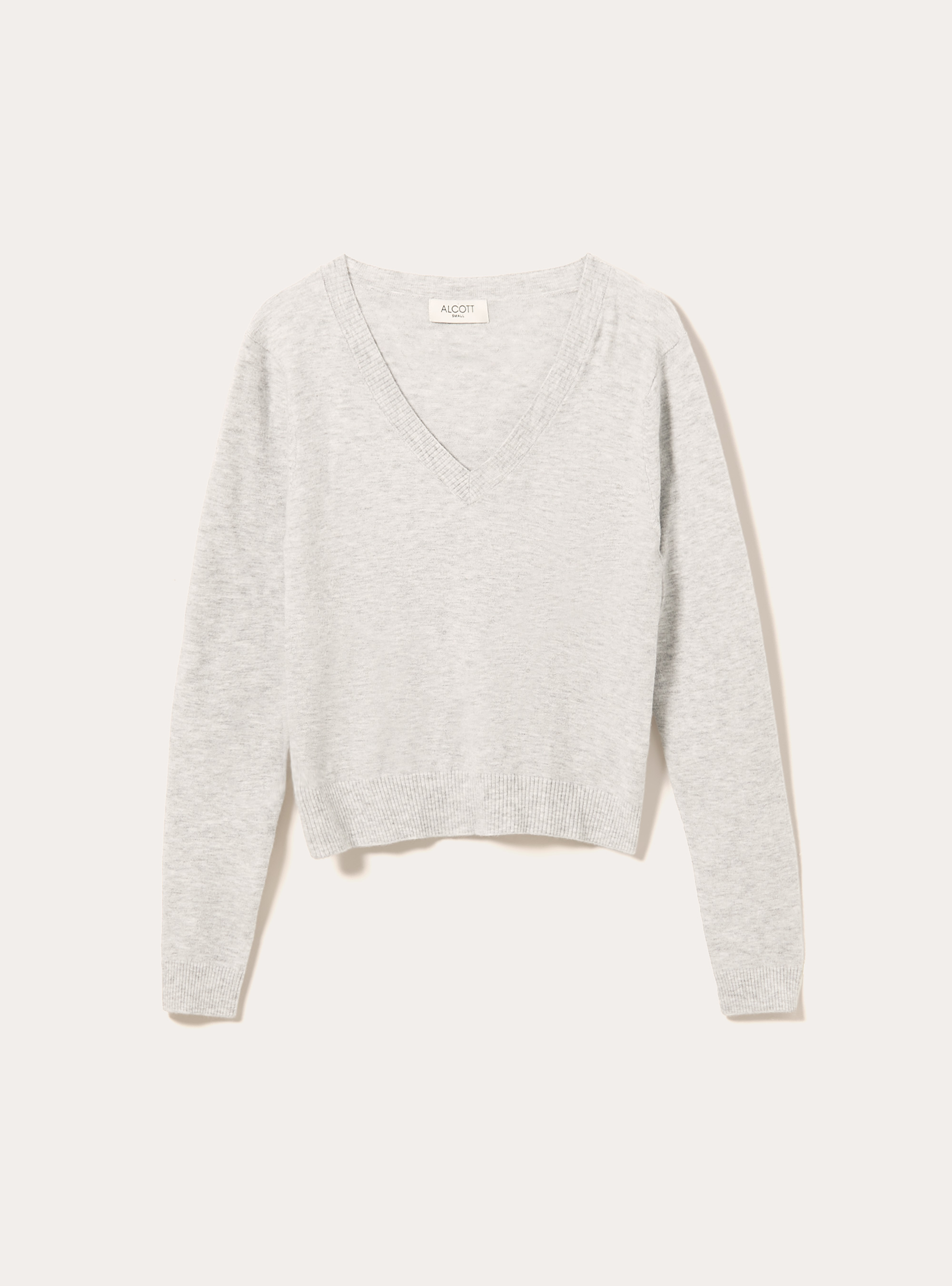 Pull &agrave; col en V coupe boxy, MGY2 GREY MEL MEDIUM