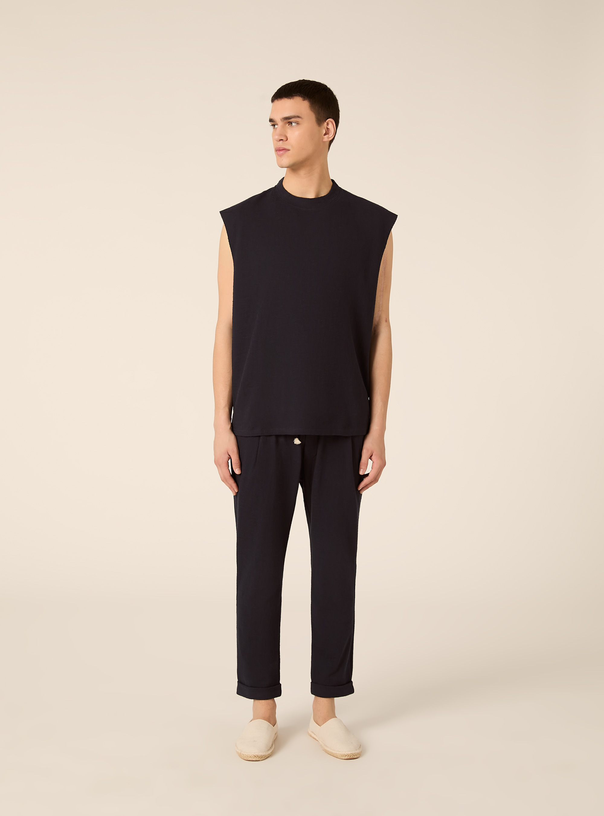 Strukturstrick-Tanktop in Boxy-Fit, NA1 NAVY DARK