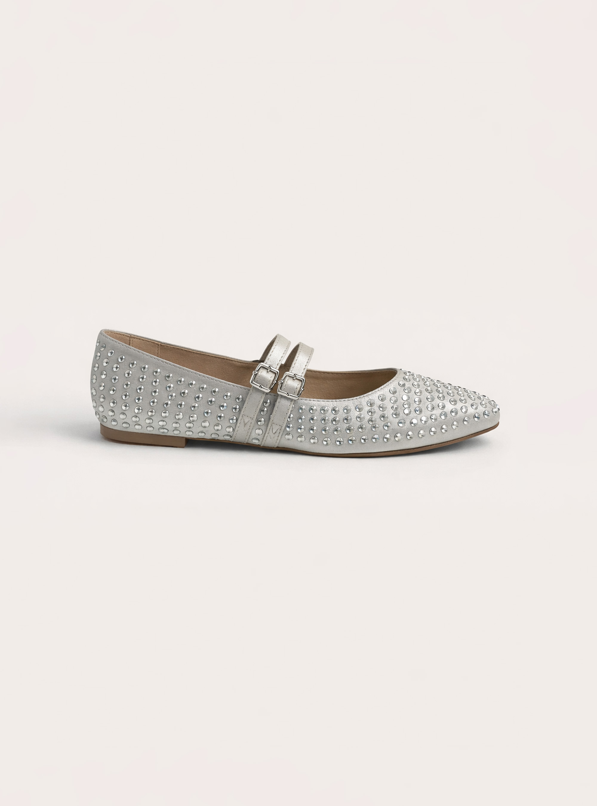 Ballerinas mit Nieten, WH1 OFF WHITE