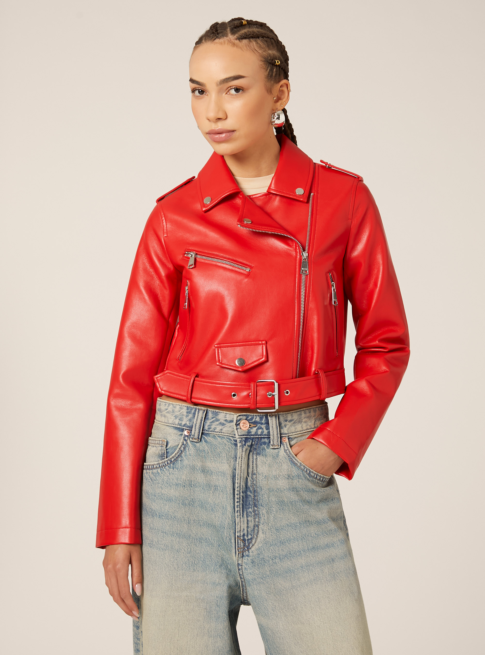 Veste motard effet cuir, RD2 RED MEDIUM