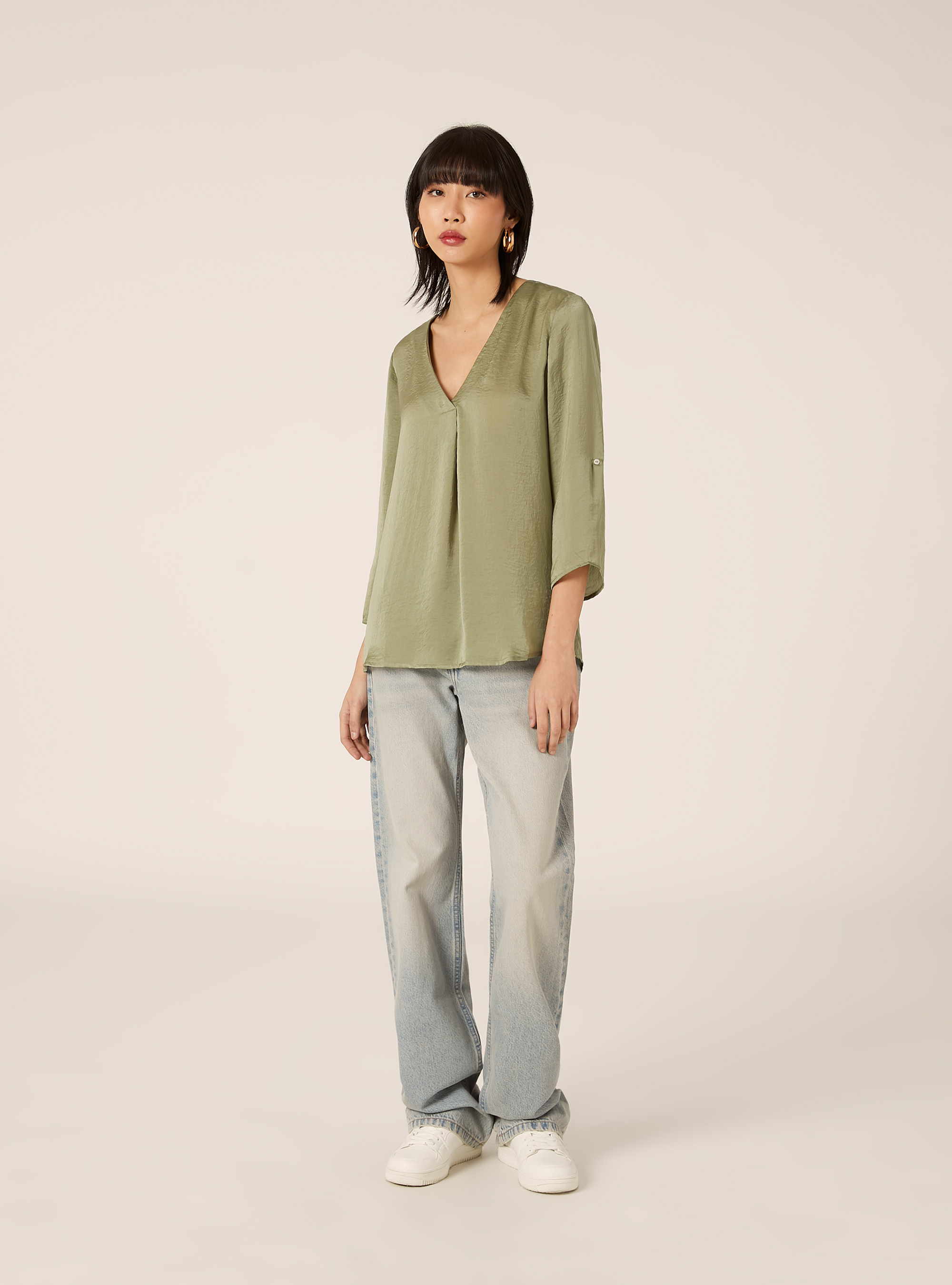 Blouse &agrave; encolure unie, KY2 KAKY MEDIUM