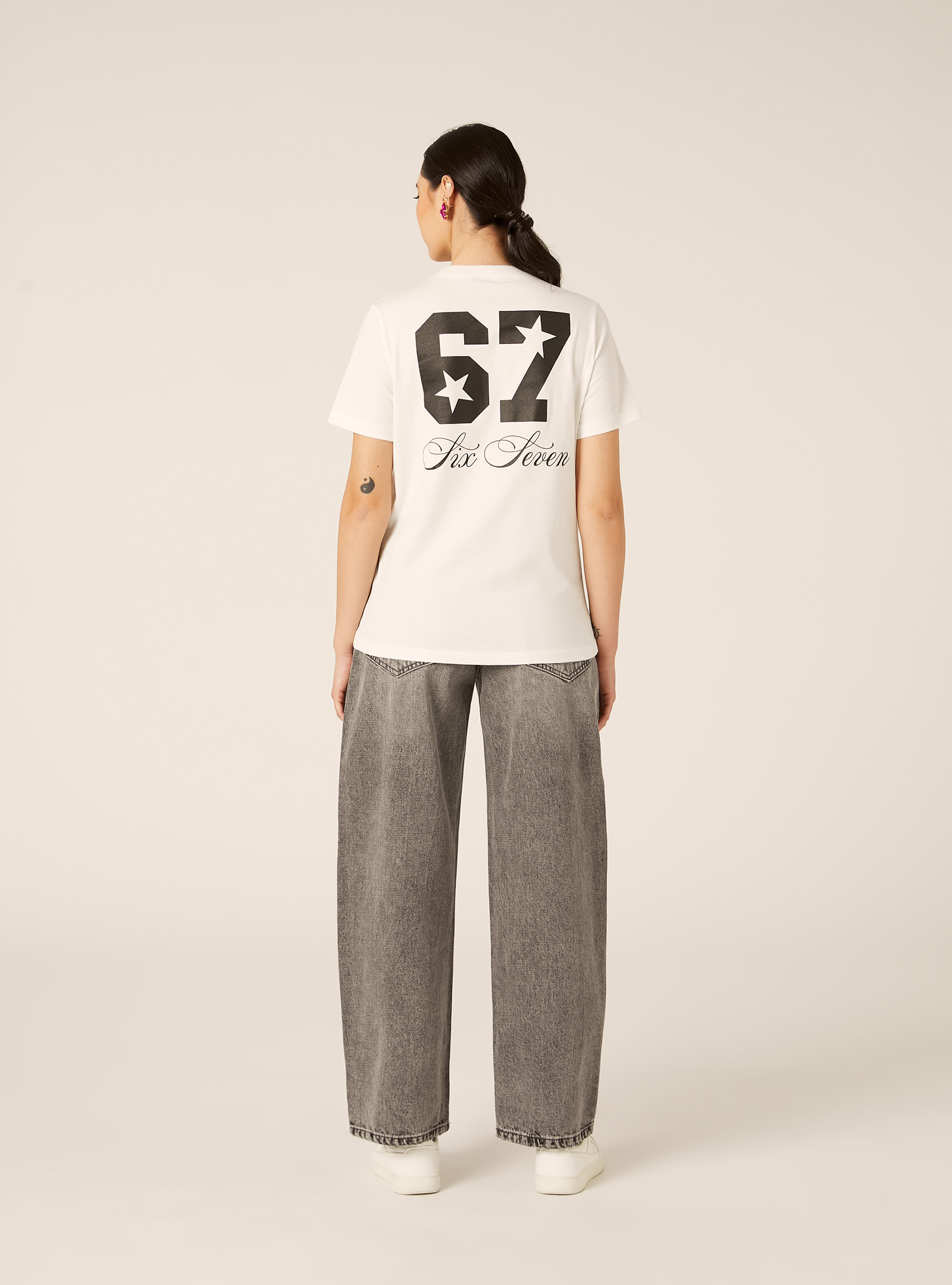 T-Shirt avec Imprim&eacute; Six Seven, WH1 OFF WHITE
