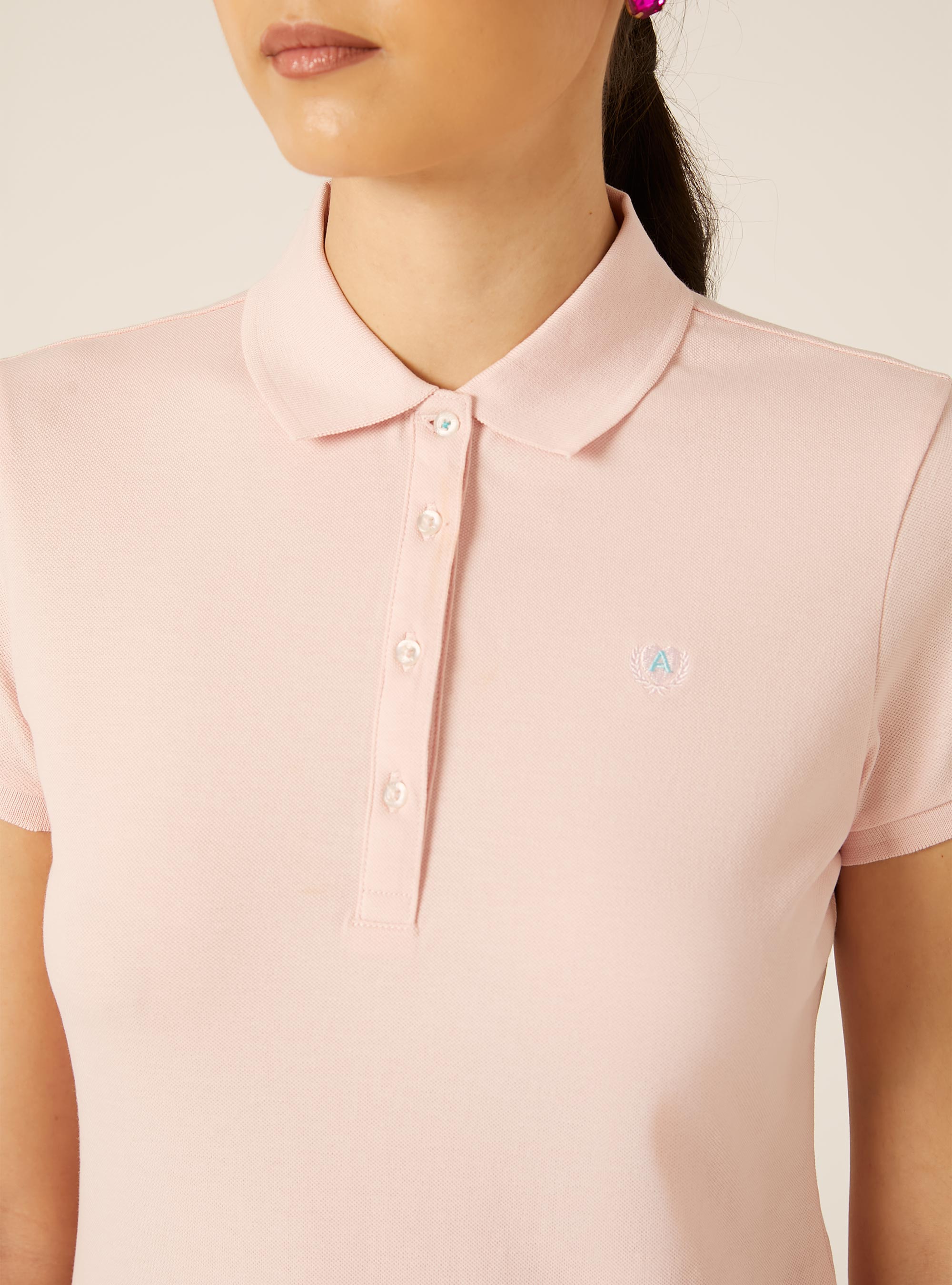 Polo de piqu&eacute; de algod&oacute;n con bordado, PK2 PINK MEDIUM