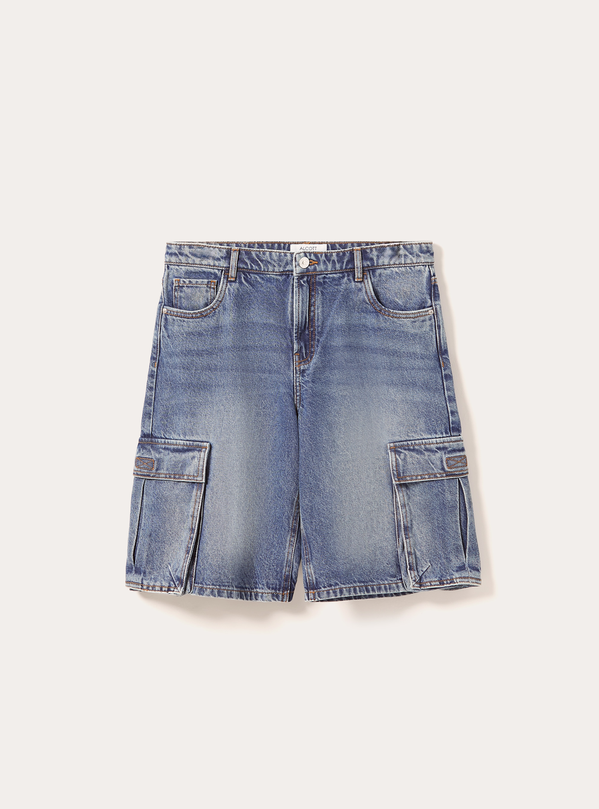 Jorts cargo in denim, D004 MEDIUM LIGHT BLUE
