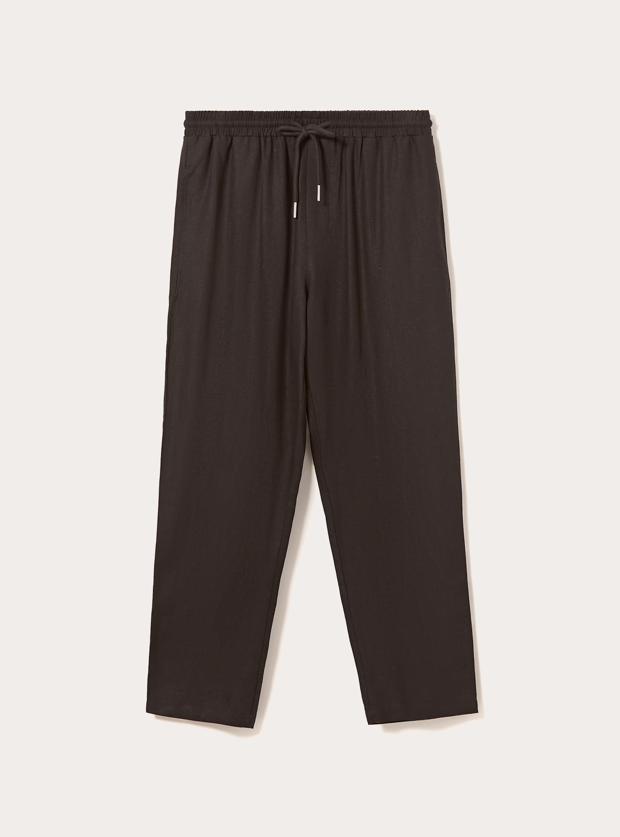 Linen blend jogger trousers, BK1 BLACK