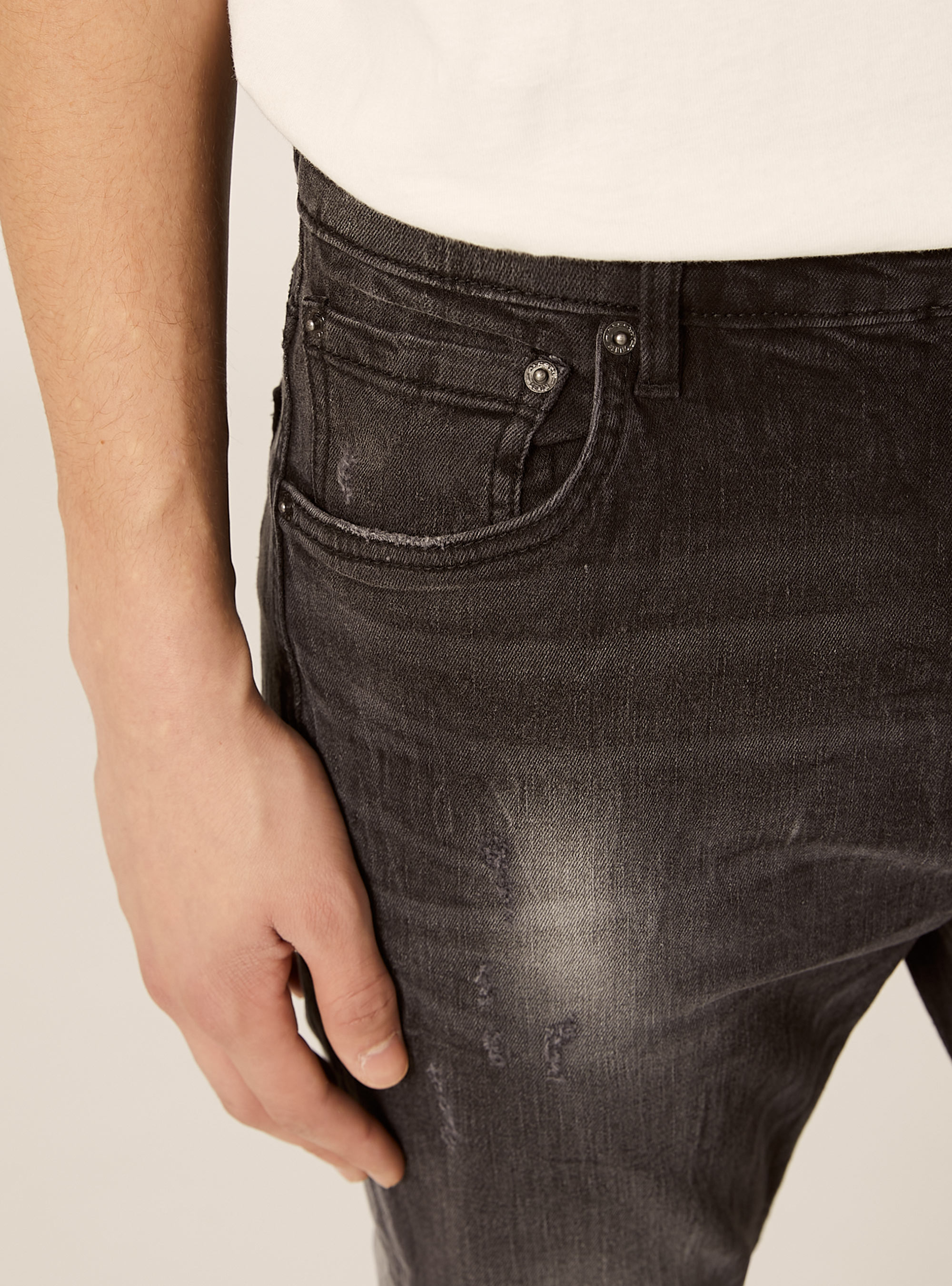 Vaqueros Stretch denim carrot fit, D000 BLACK