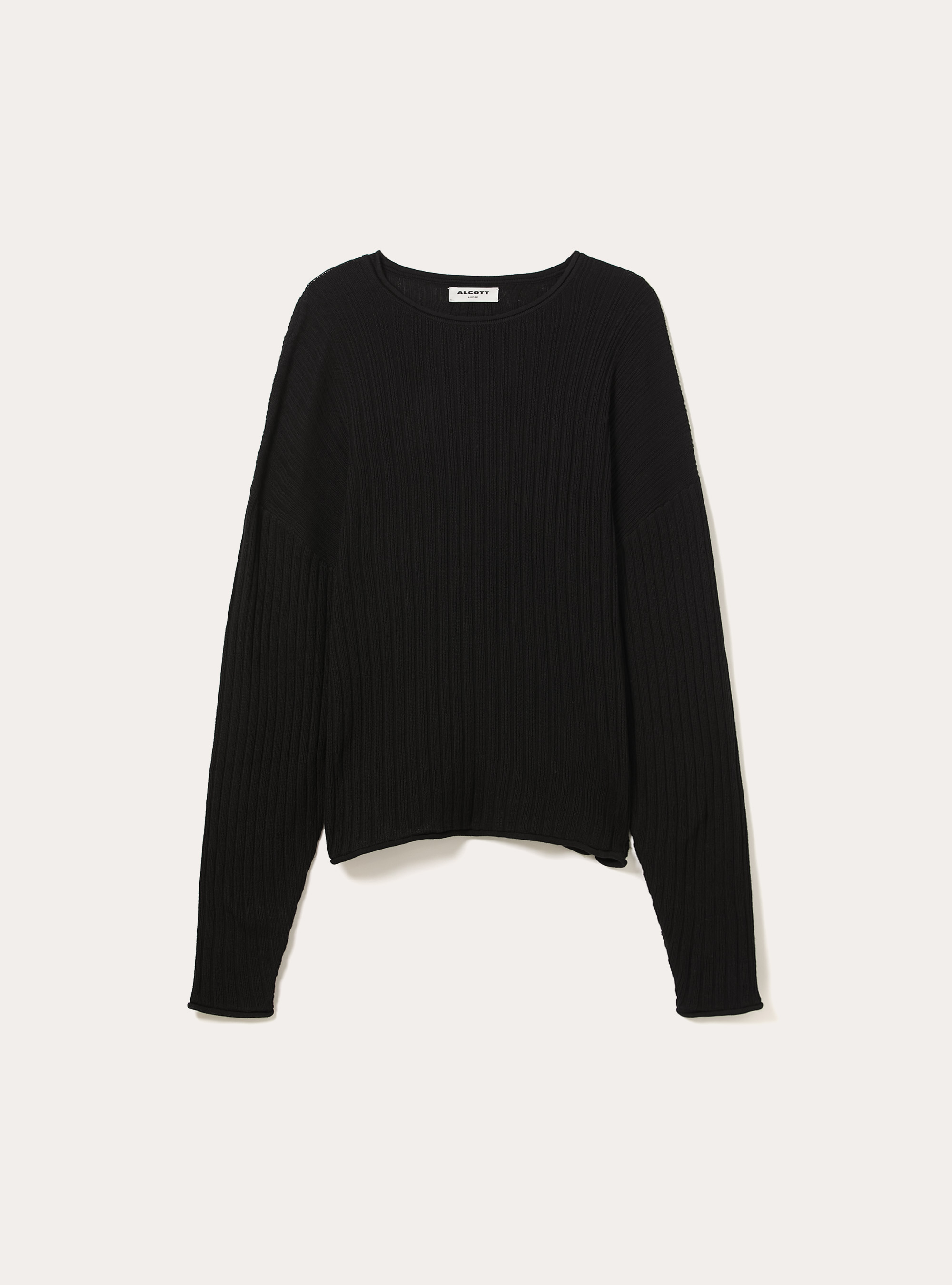 Durchbrochener Pullover aus Baumwolle, BK1 BLACK