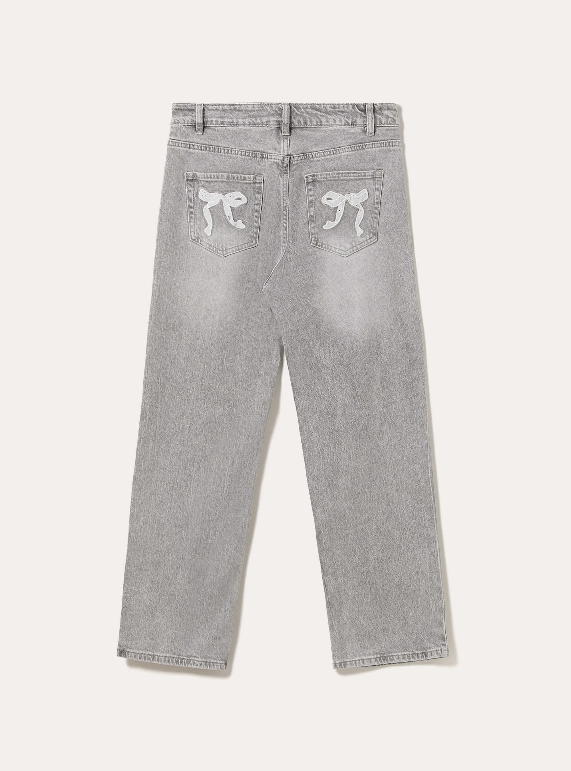Straight fit jeans with bows, D00G GREY