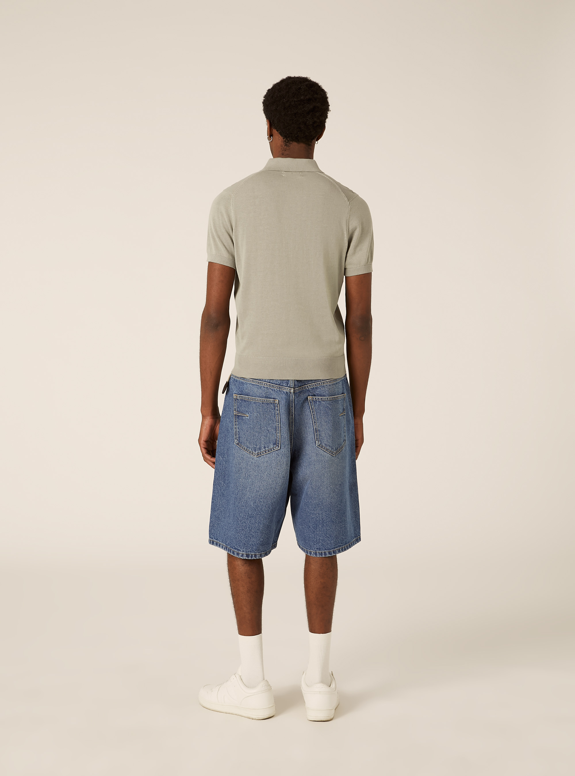 Extrafine cotton knit polo shirt, SG3 SAGE LIGHT