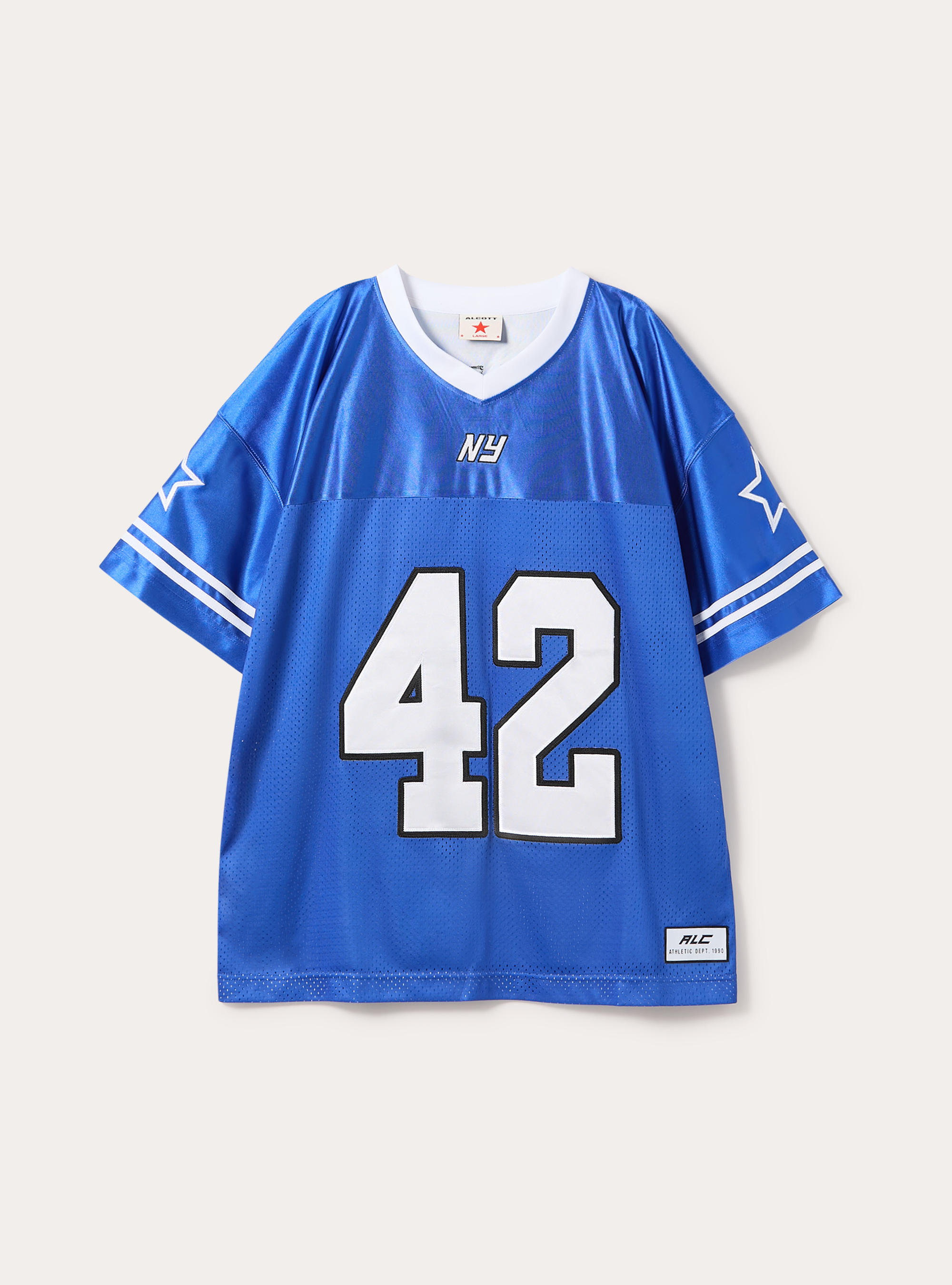 Football-T-Shirt mit Aufn&auml;hern, RY2 ROYALE MEDIUM