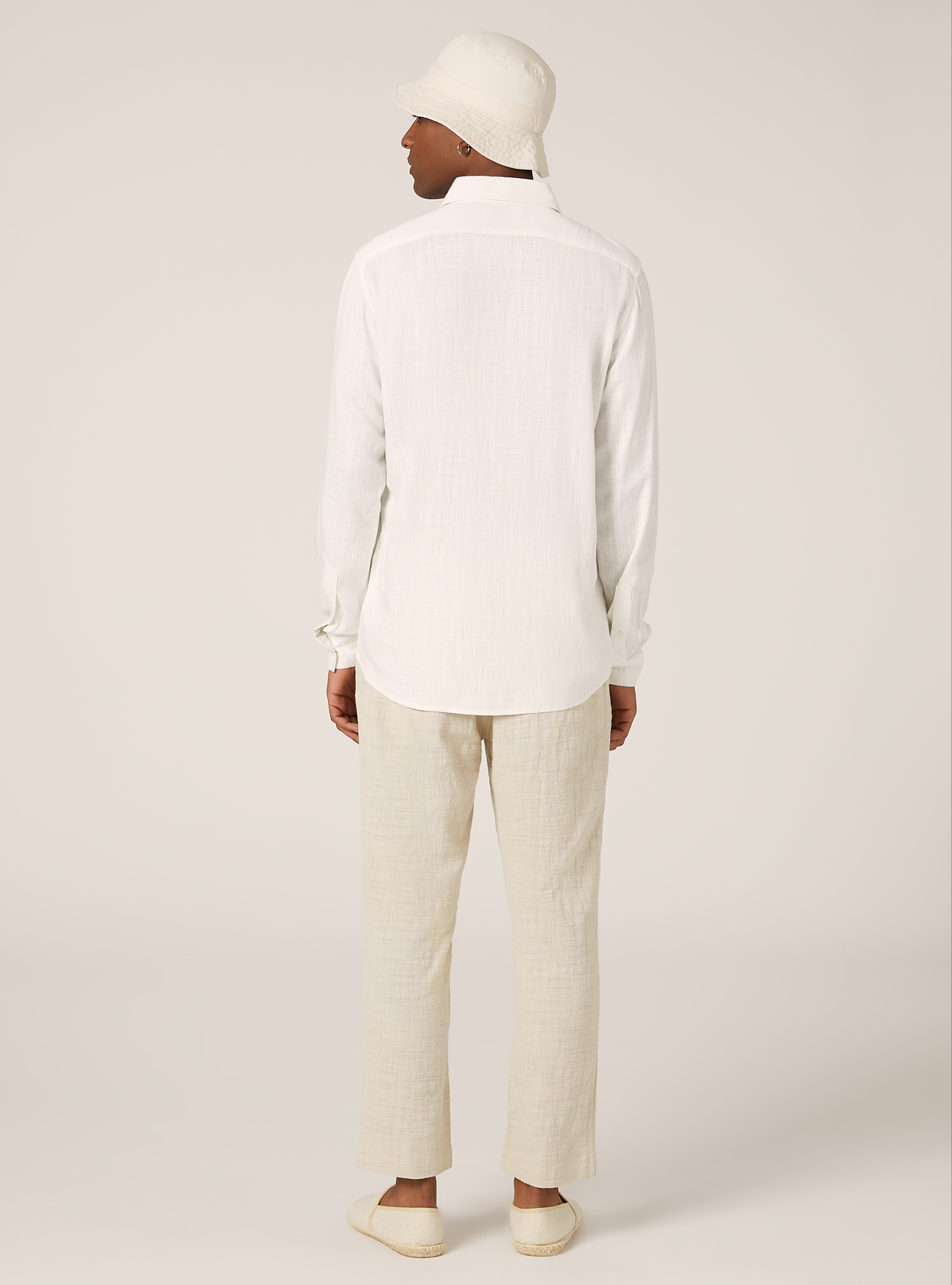 Chemise en lin m&eacute;lang&eacute;, WH1 OFF WHITE