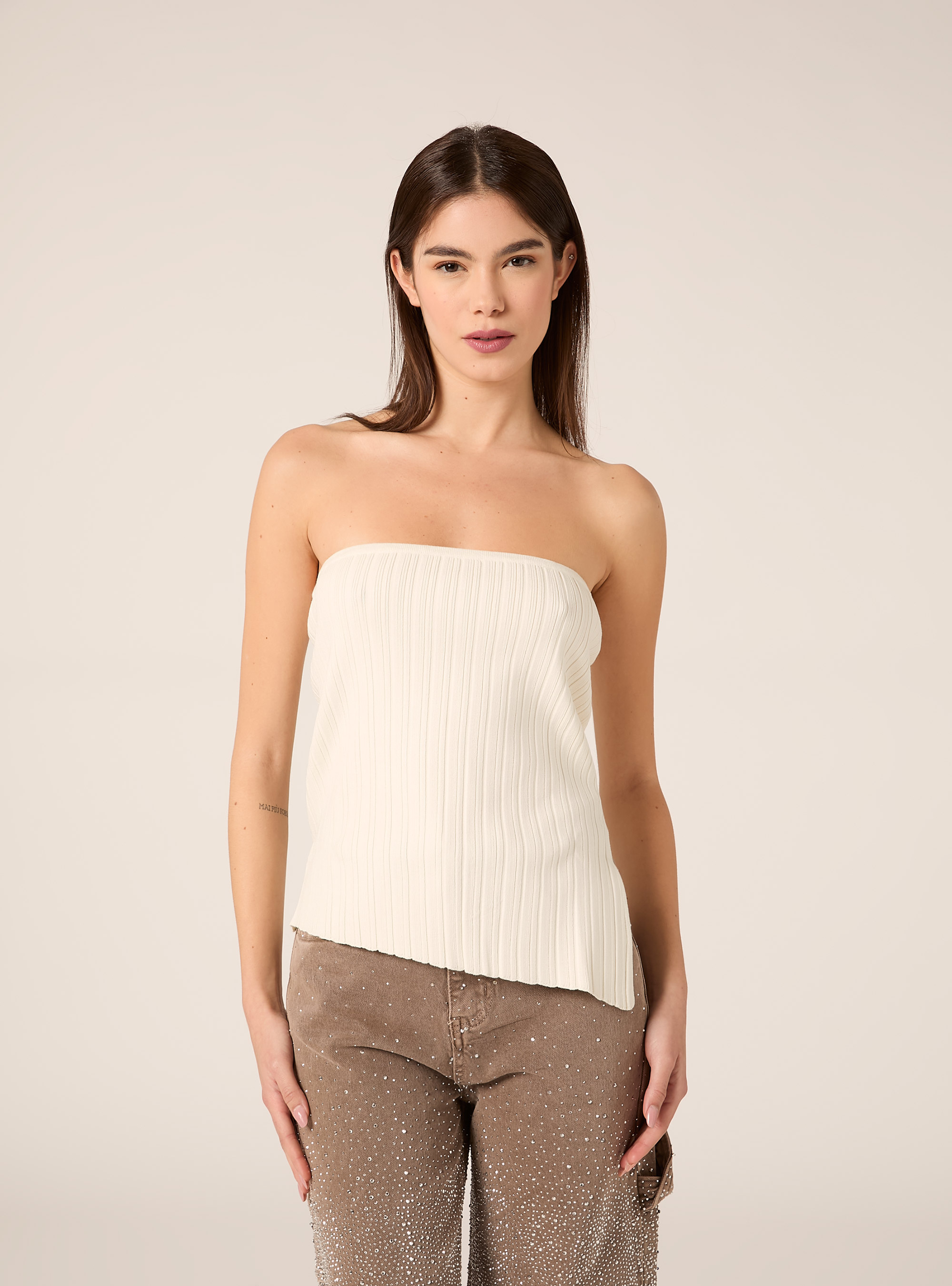 Top bandeau en maille, WH2 WHITE