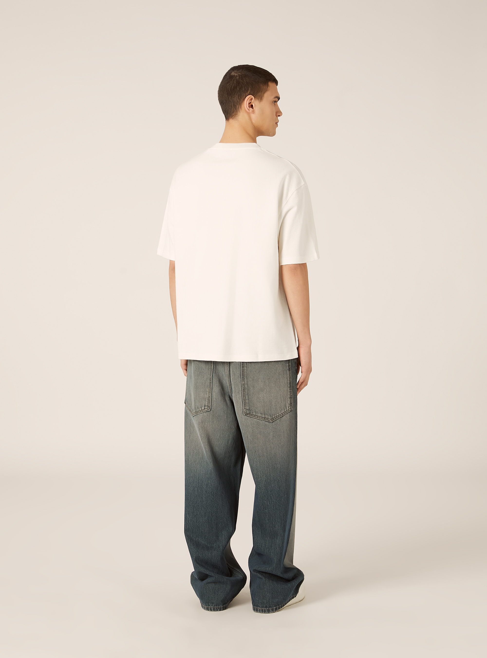 Baumwoll-T-Shirt mit Struktur, WH1 OFF WHITE