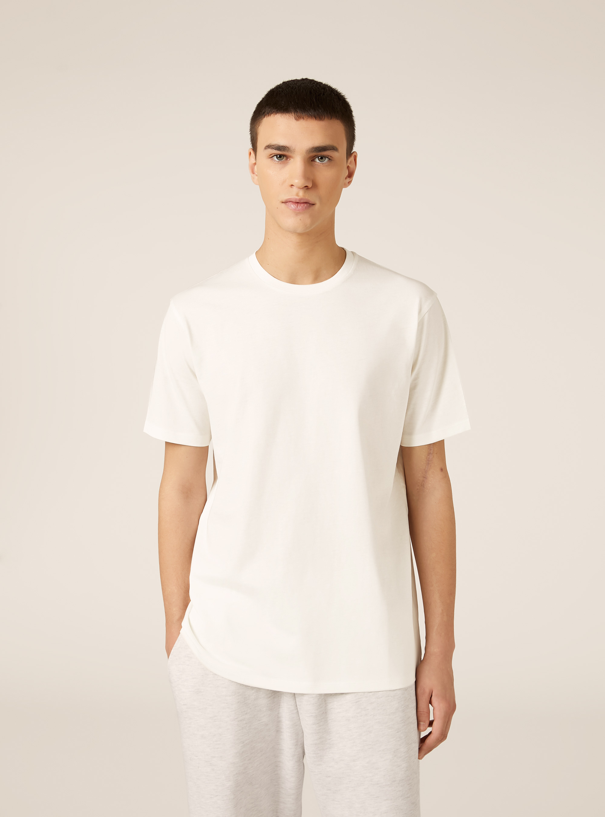 Basic Baumwoll T-Shirt, WH2 WHITE