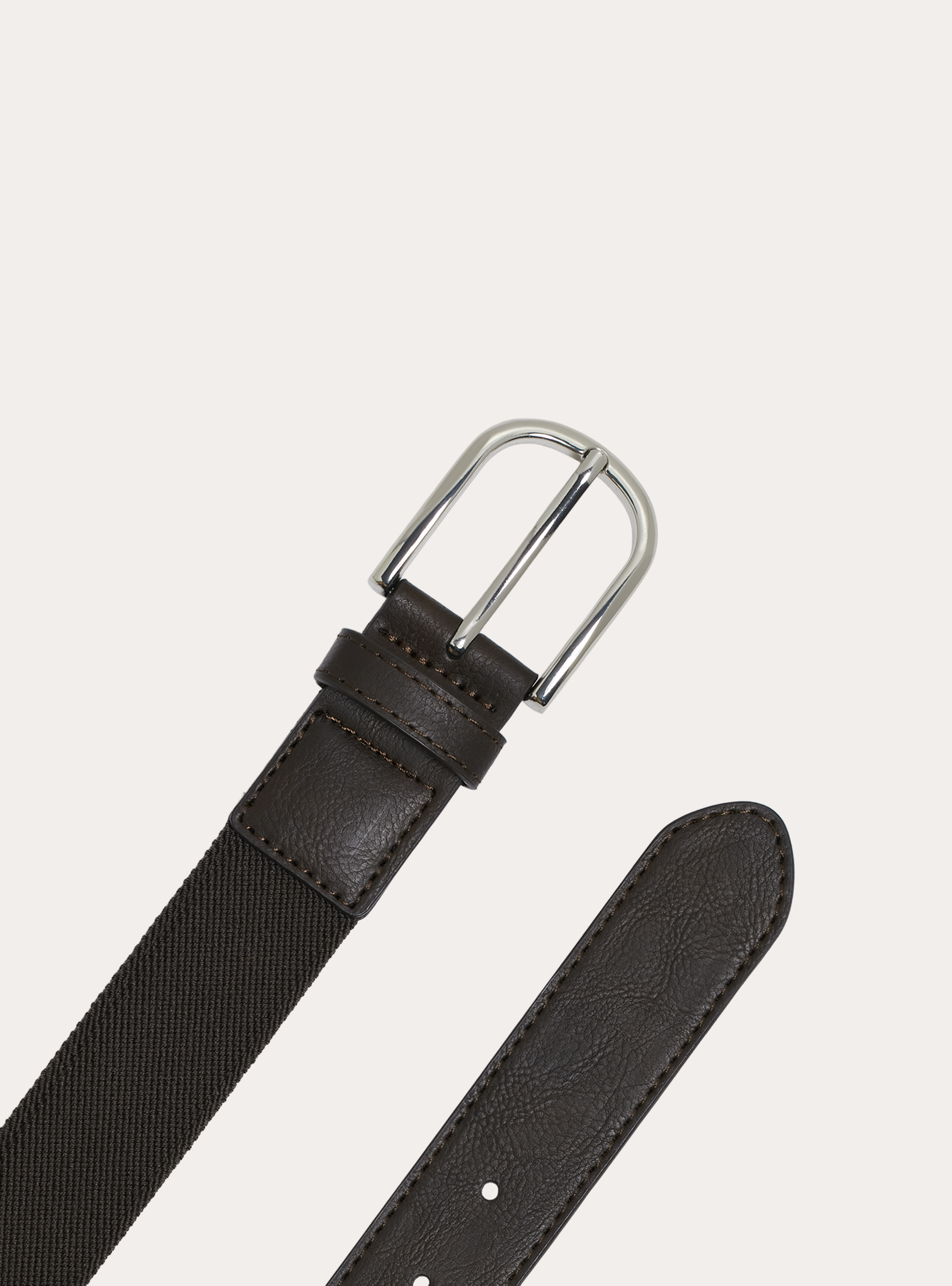 Stretch canvas belt, BR1 BROWN DARK