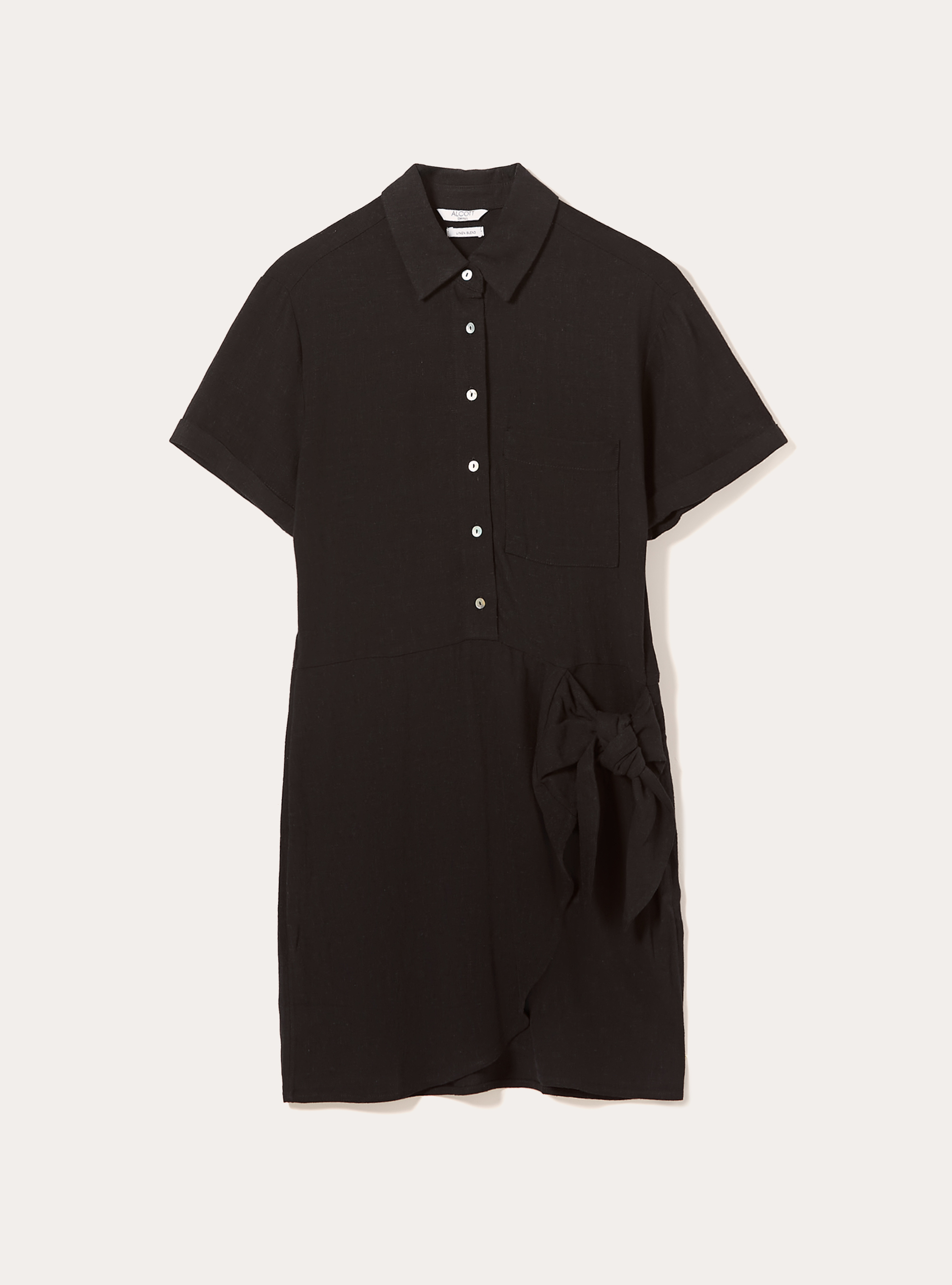 Leinenmischkleid, BK1 BLACK