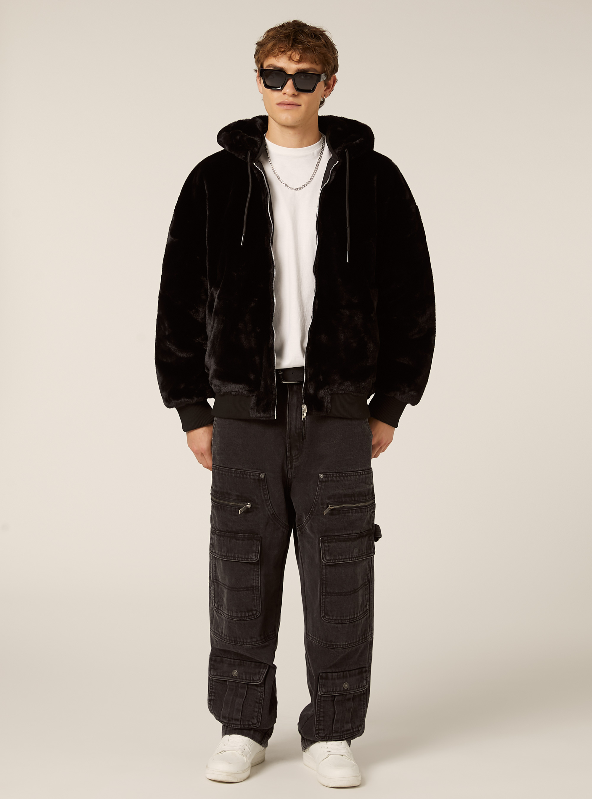 Veste r&eacute;versible avec capuche, BK1 BLACK