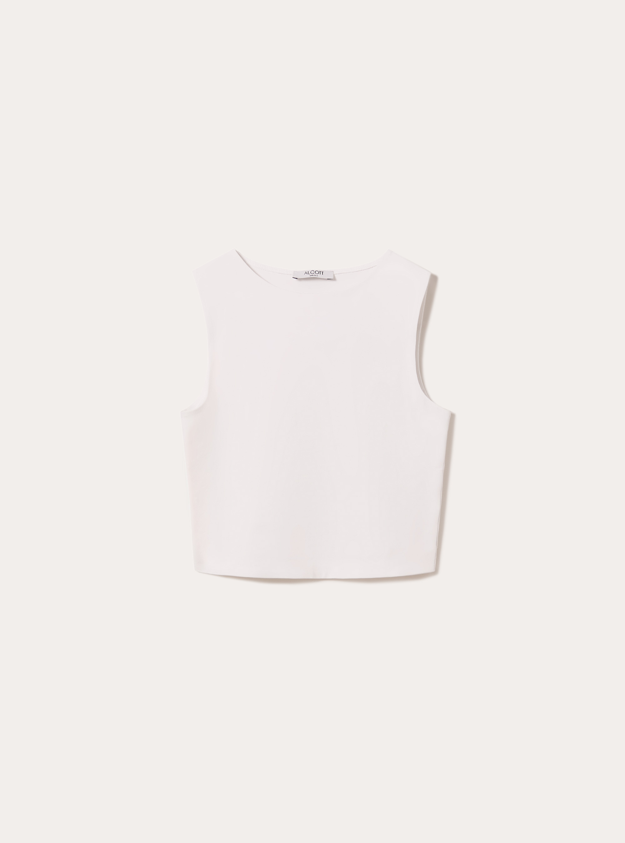 Debardeur Basic Crop en Jersey Extensible, WH2 WHITE