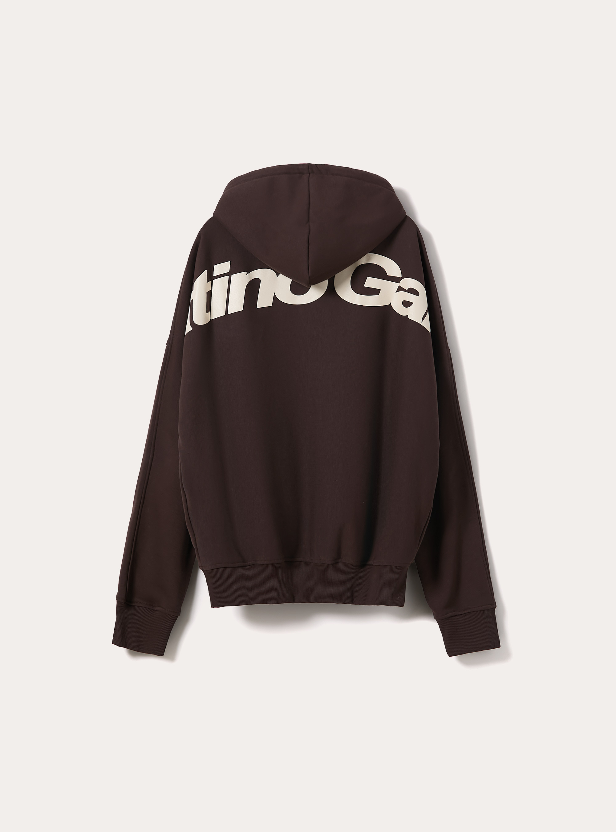 Boxy Fit Hoodie mit Puff-Print, BR1 BROWN DARK