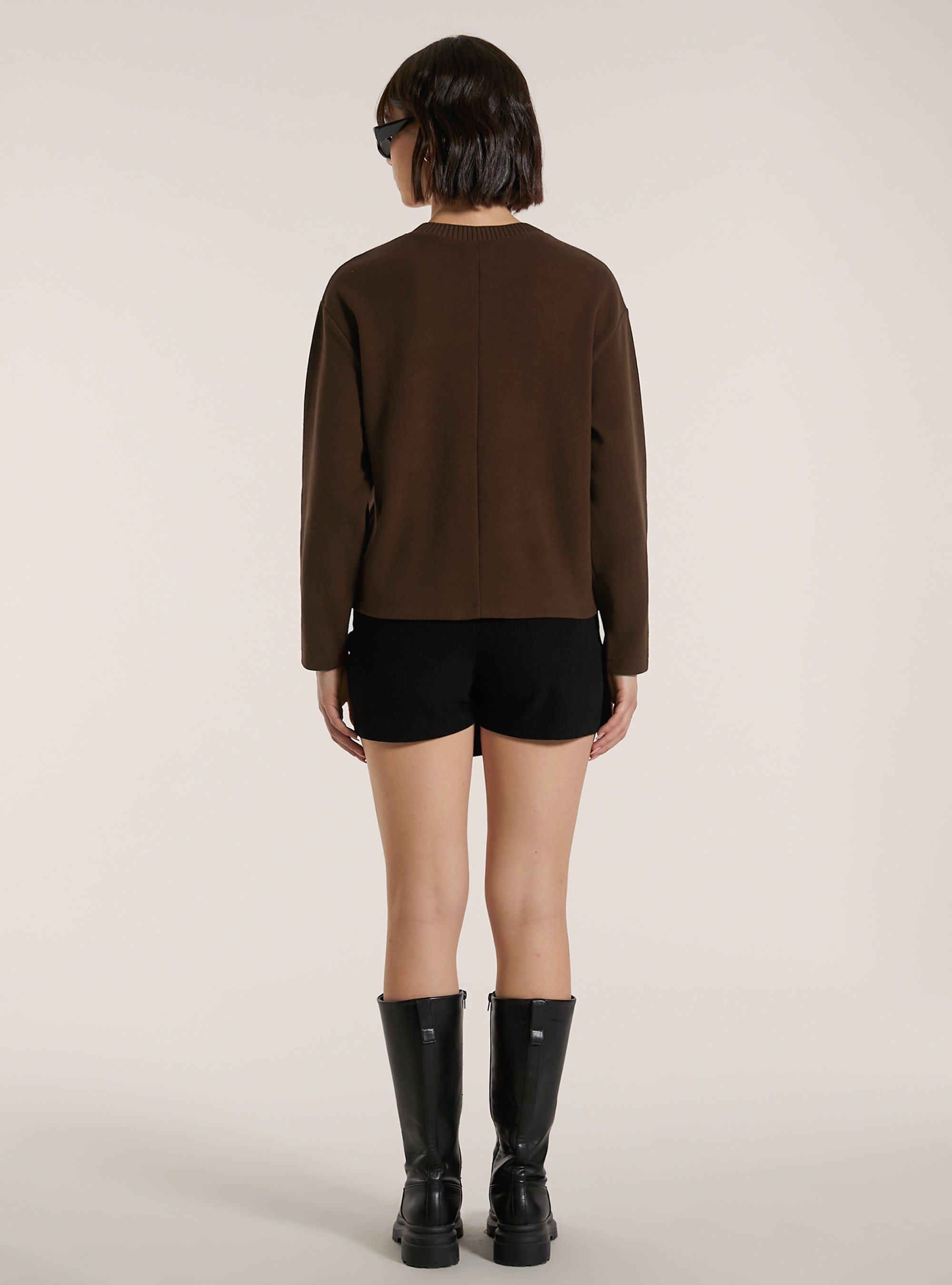 Pullover soft touch, BR1 BROWN DARK