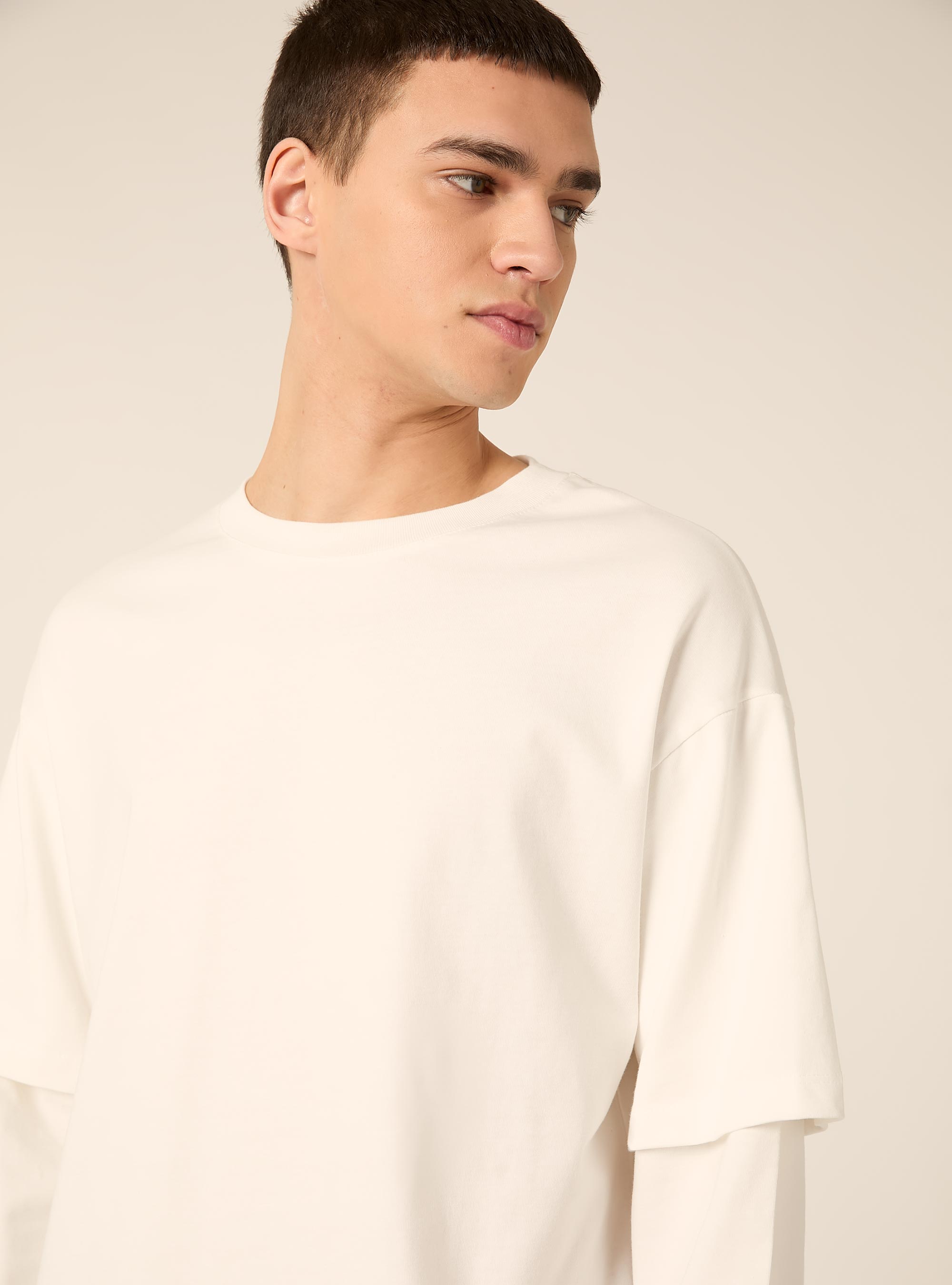 T-Shirt mit Layering-Effekt, WH1 OFF WHITE