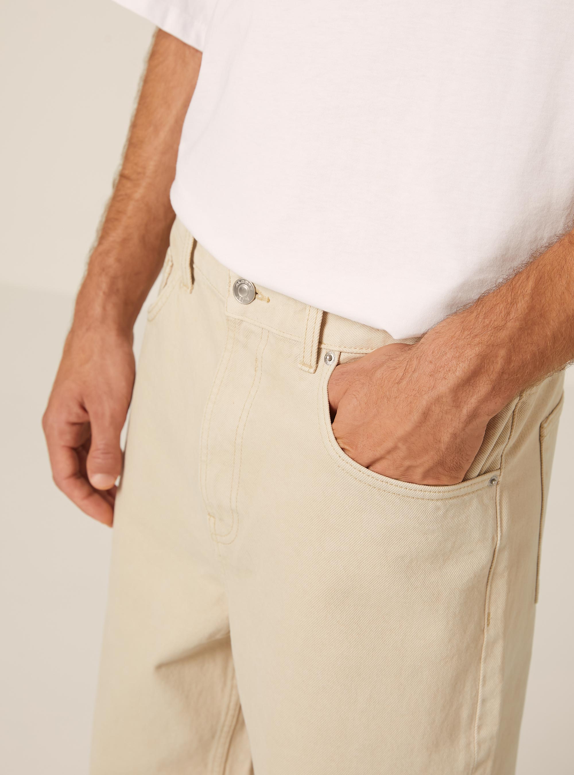 Jeans loose fit, BG3 BEIGE LIGHT