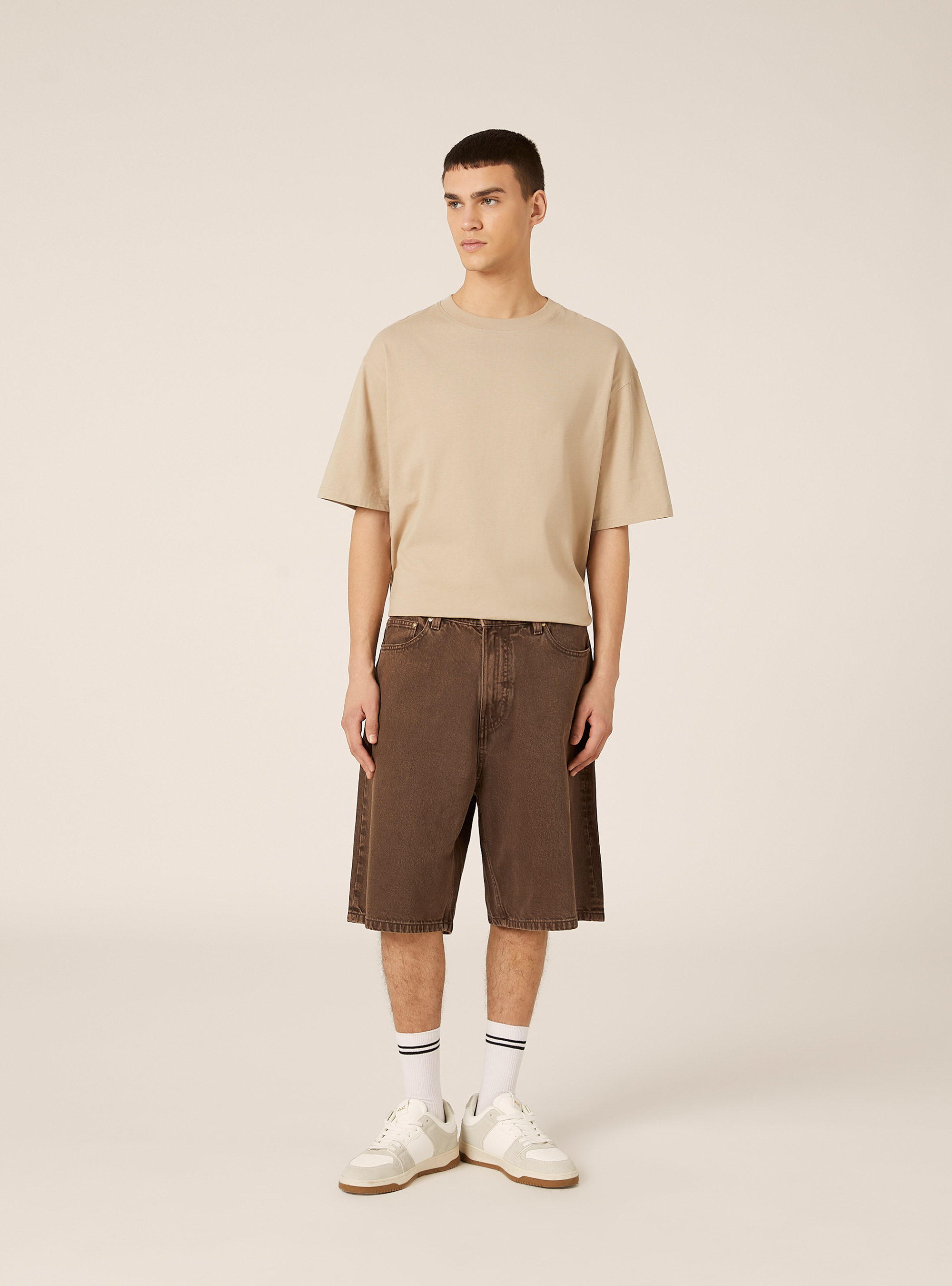 Jorts loose fit, BR2 BROWN MEDIUM