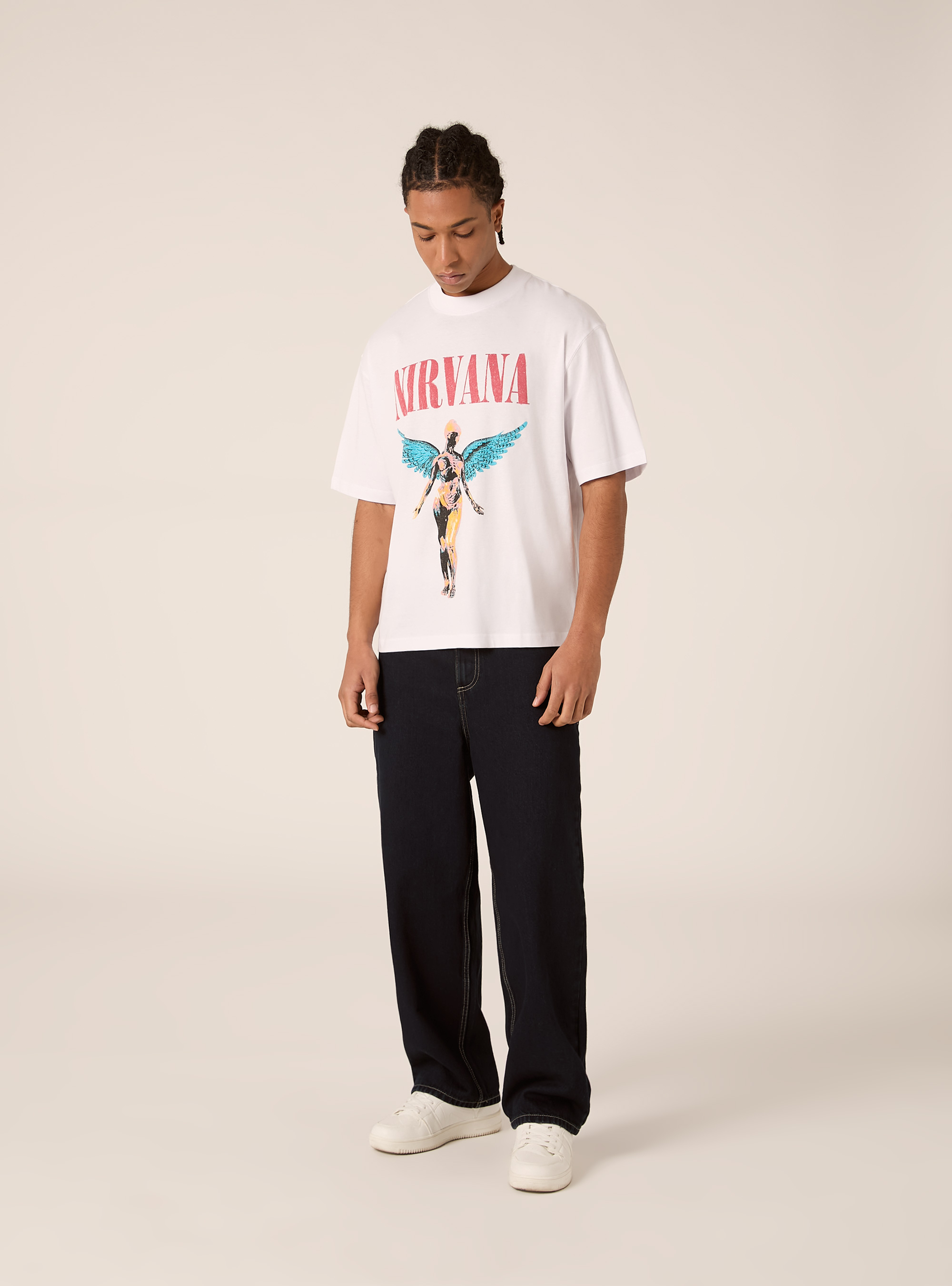 Camiseta boxy fit Nirvana / Alcott, WH3 WHITE